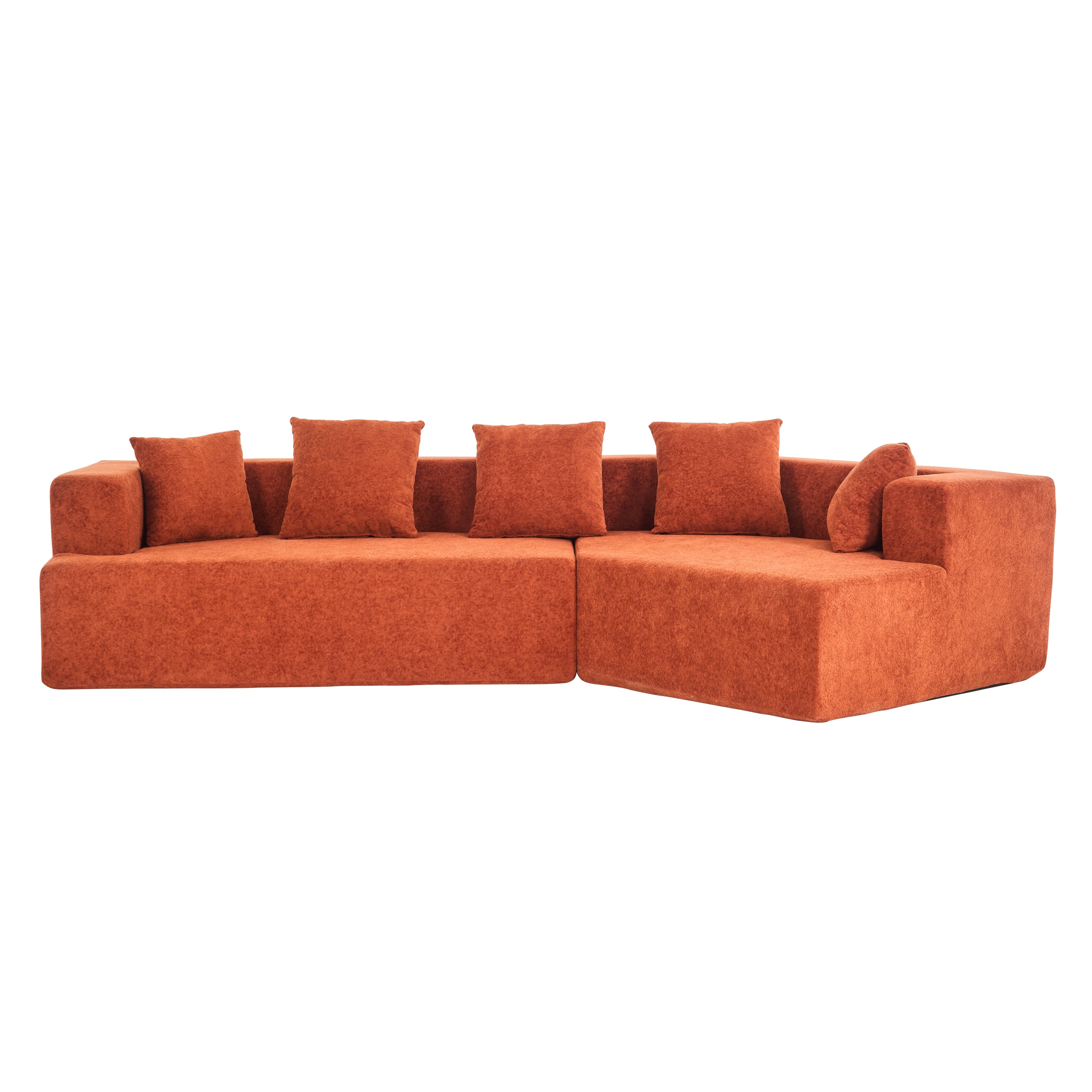 Memory Foam Couch, No Installation & Easy to Transport, Deep Seat Modern Sofa with Chenille Fabric, Couch for Living Room, Bedroom, Apartment, Home Office