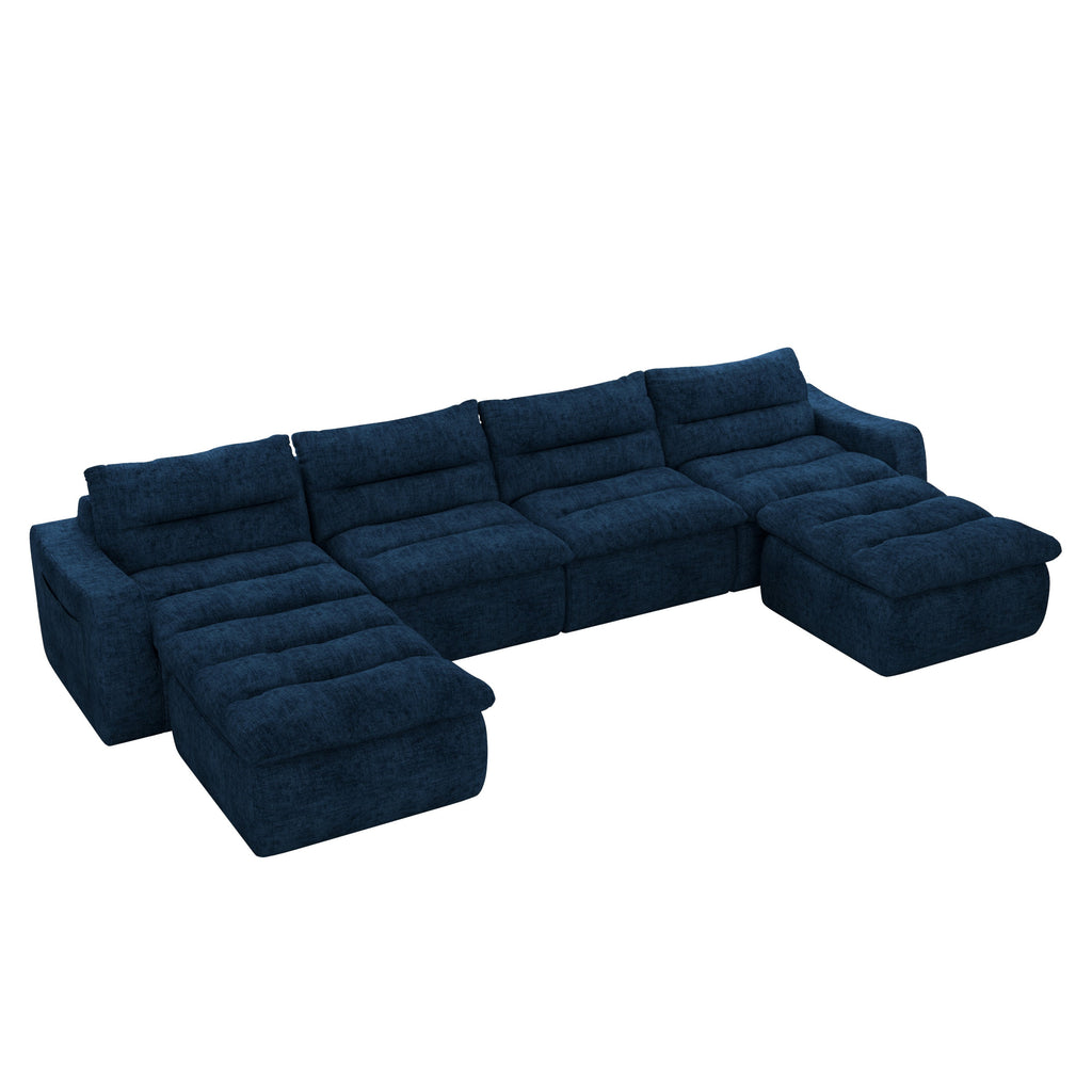 Compression combined sofa, modern lazy style combined sofa, comfortable beanbag sofa, can be combined at will, no need to assemble, suitable for living room-Blue