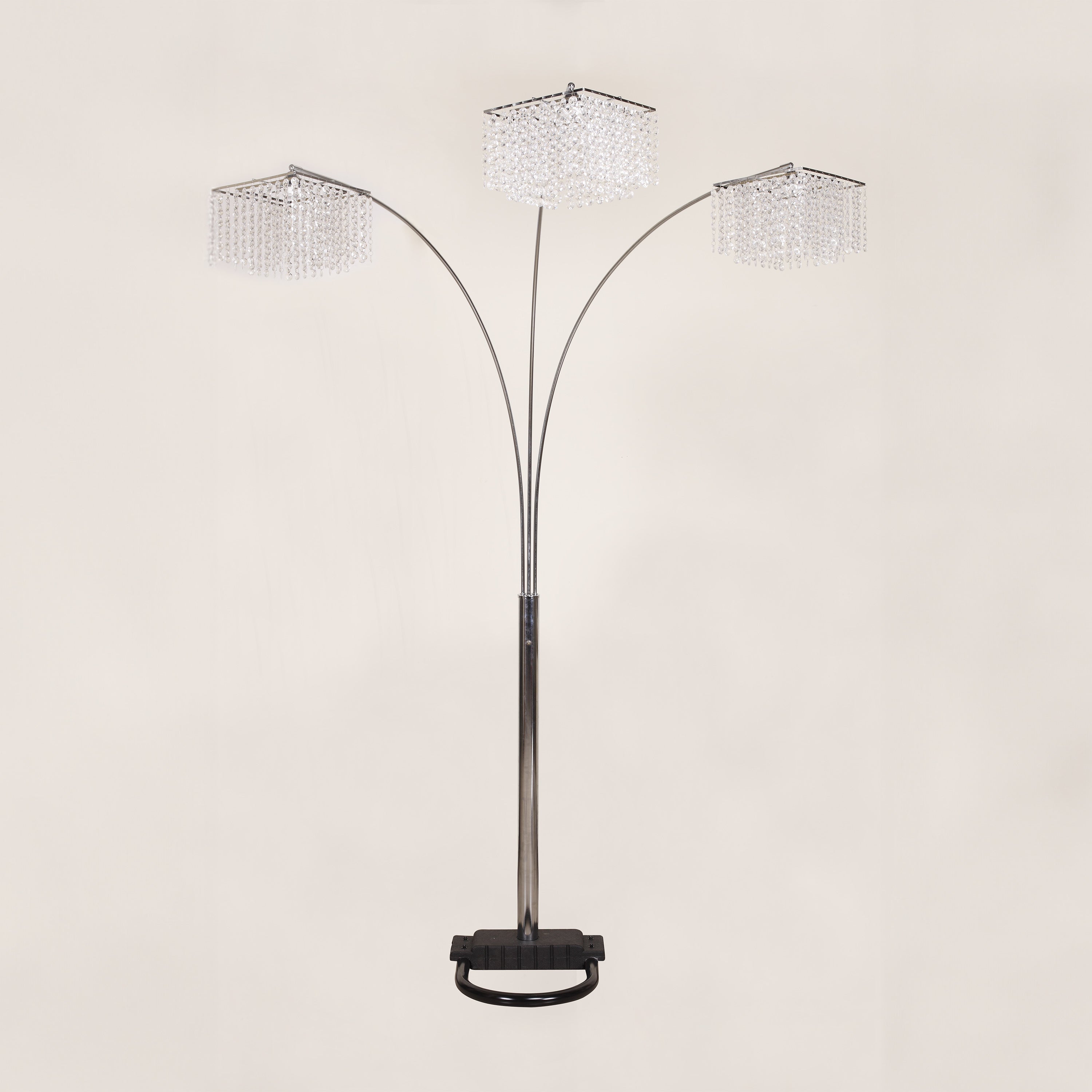1pc Modern Design Classic Luxury Sleek Multi-head Floor Arc Lamp Crystal-like Accents Drape Living Room Curve Lamp