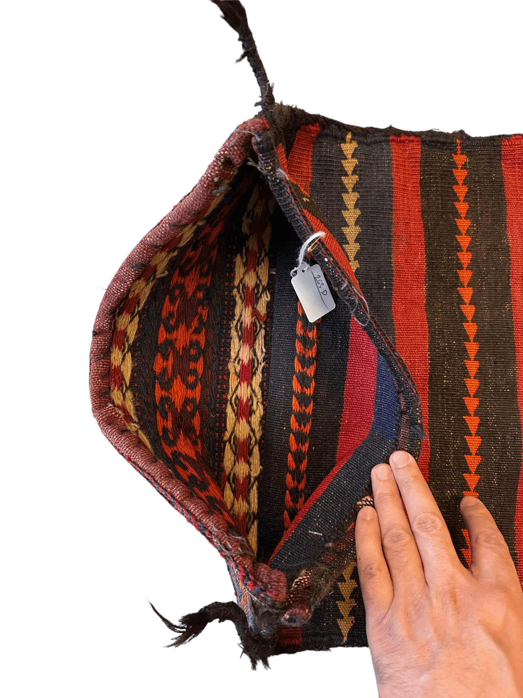 1900s Antique Persian Qashqayi Bag Face - 16" X 17"