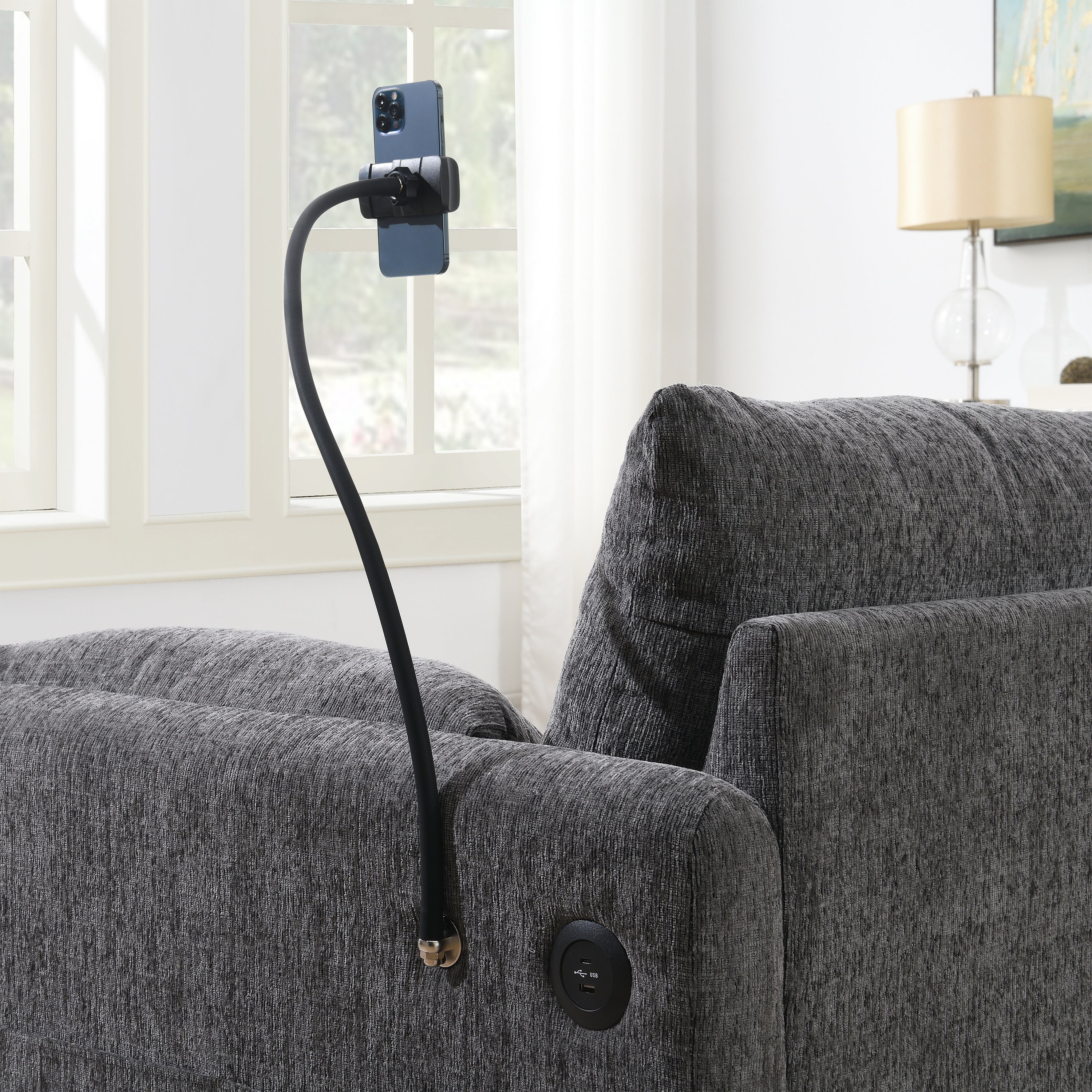 96.5'' Chenille Sectional Sofa with Storage Ottoman and Pockets,Adjustable Phone Holder,Wide Seat,4 Seat L Shaped Couch Set,Comfy Sofa with USB Charger for Living Room,Apartment,3 Colors