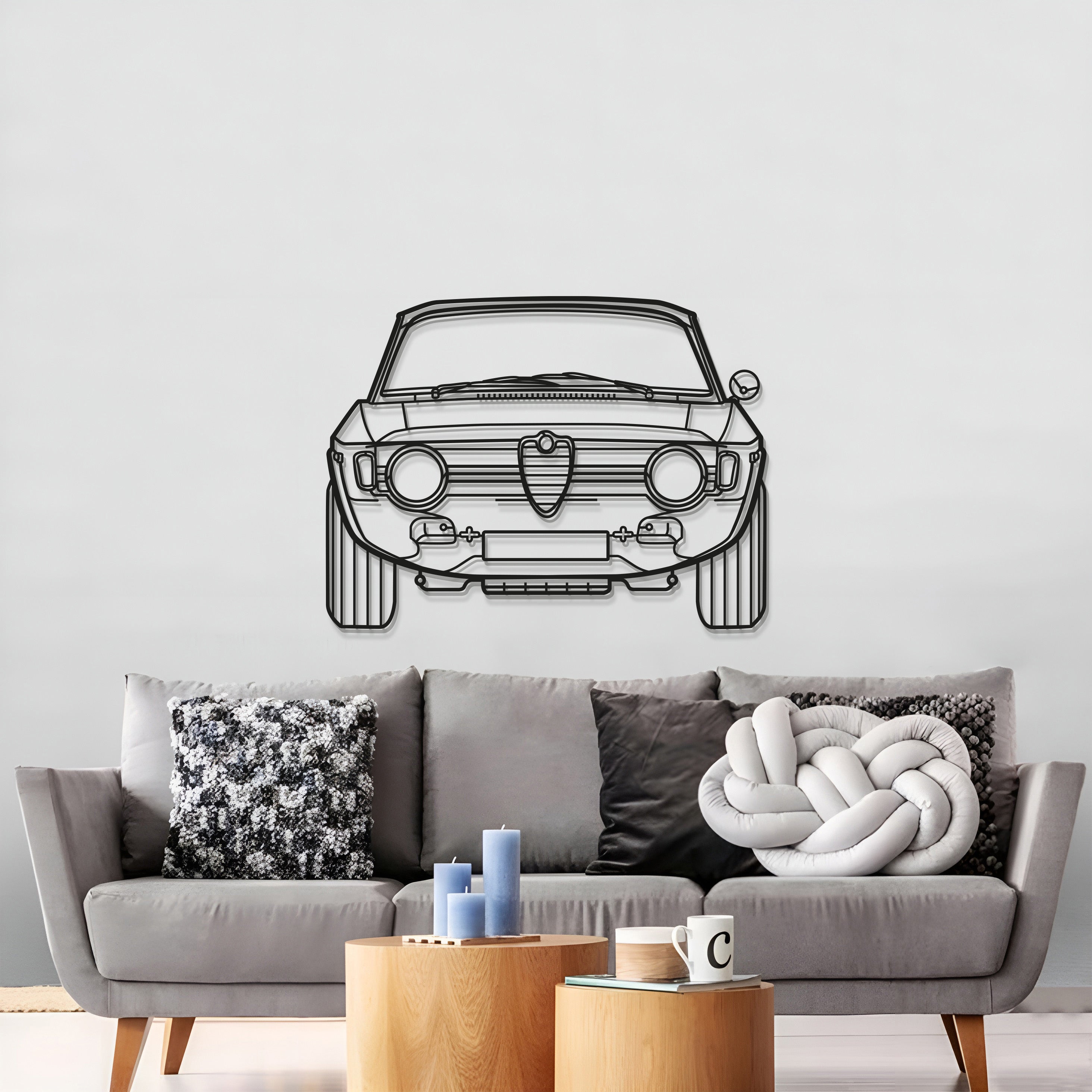 1967 Giulia Front View Metal Car Wall Art - MT0092