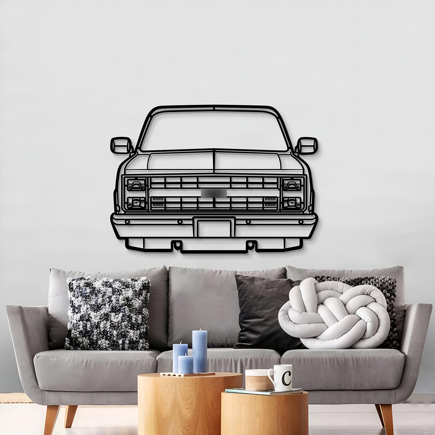 1985 K10 Front View Metal Car Wall Art - MT1332