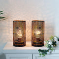 Set of 2-7.5"H Black Table Metal Lamps