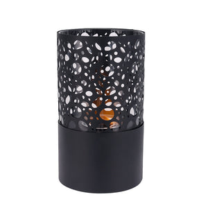 JHY DESIGN 7x7x12 inch tabletop fireplace, black perforated metal gel/ethanol unit