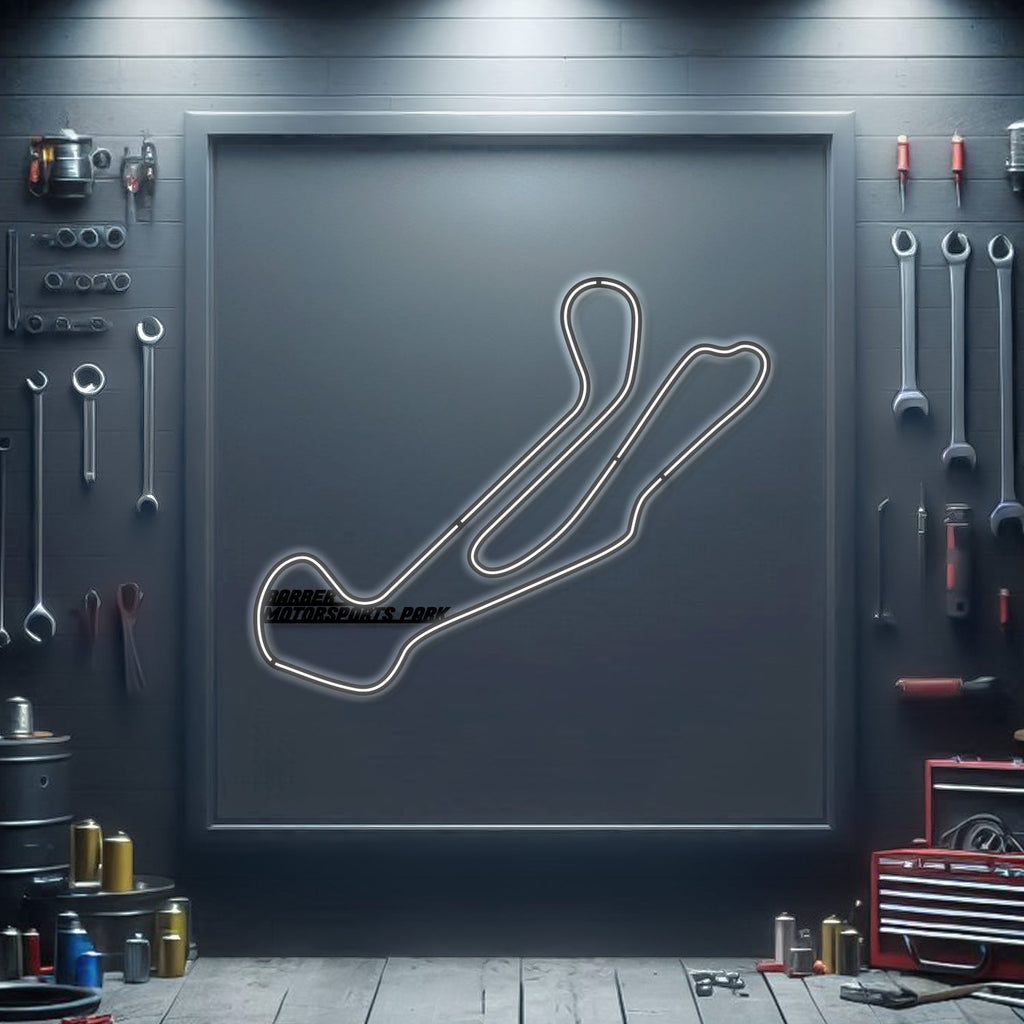 Barber Motosports Park Metal Neon Race Track  - MTN0119