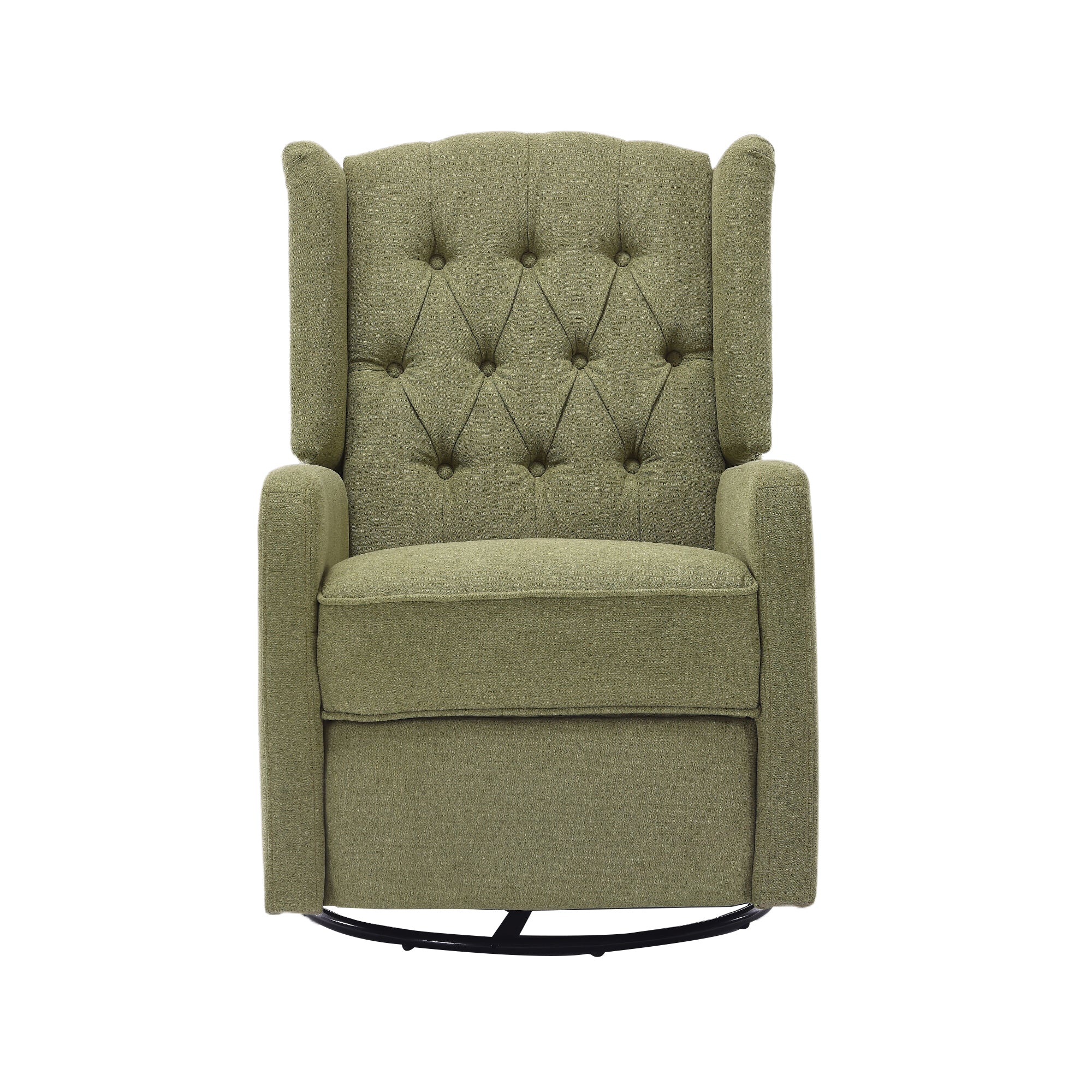 COOLMORE Rocking Recliner Chair,360 Degree Swivel Nursery Rocking Chair,Glider Chair,Modern Small Rocking Swivel Recliner Chair for Bedroom,Living Room Chair Home Theater Seat (Ovive Green)