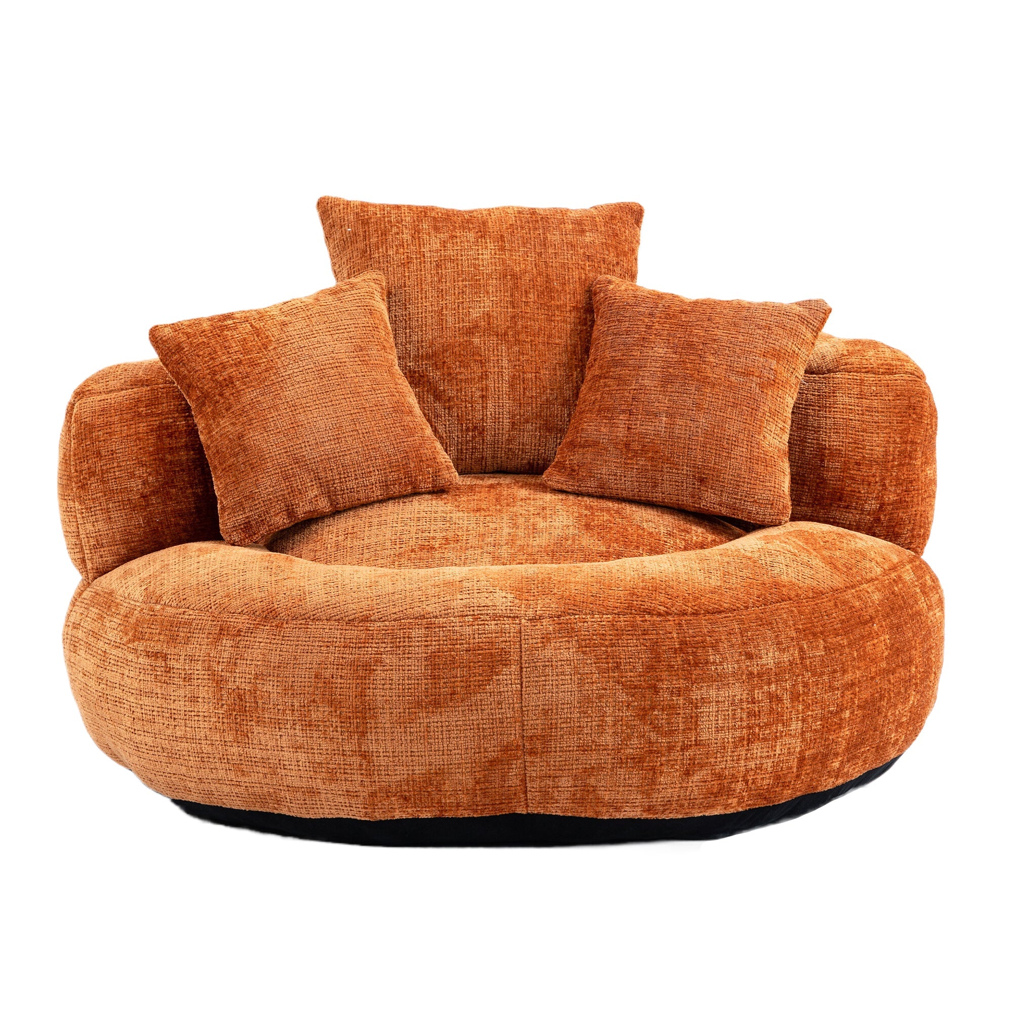 Lazy Sofa Durable Comfort Lounger High Back Bean Bag Chair for Adults and Kids, Indoor & Outdoor, Orange Chenille