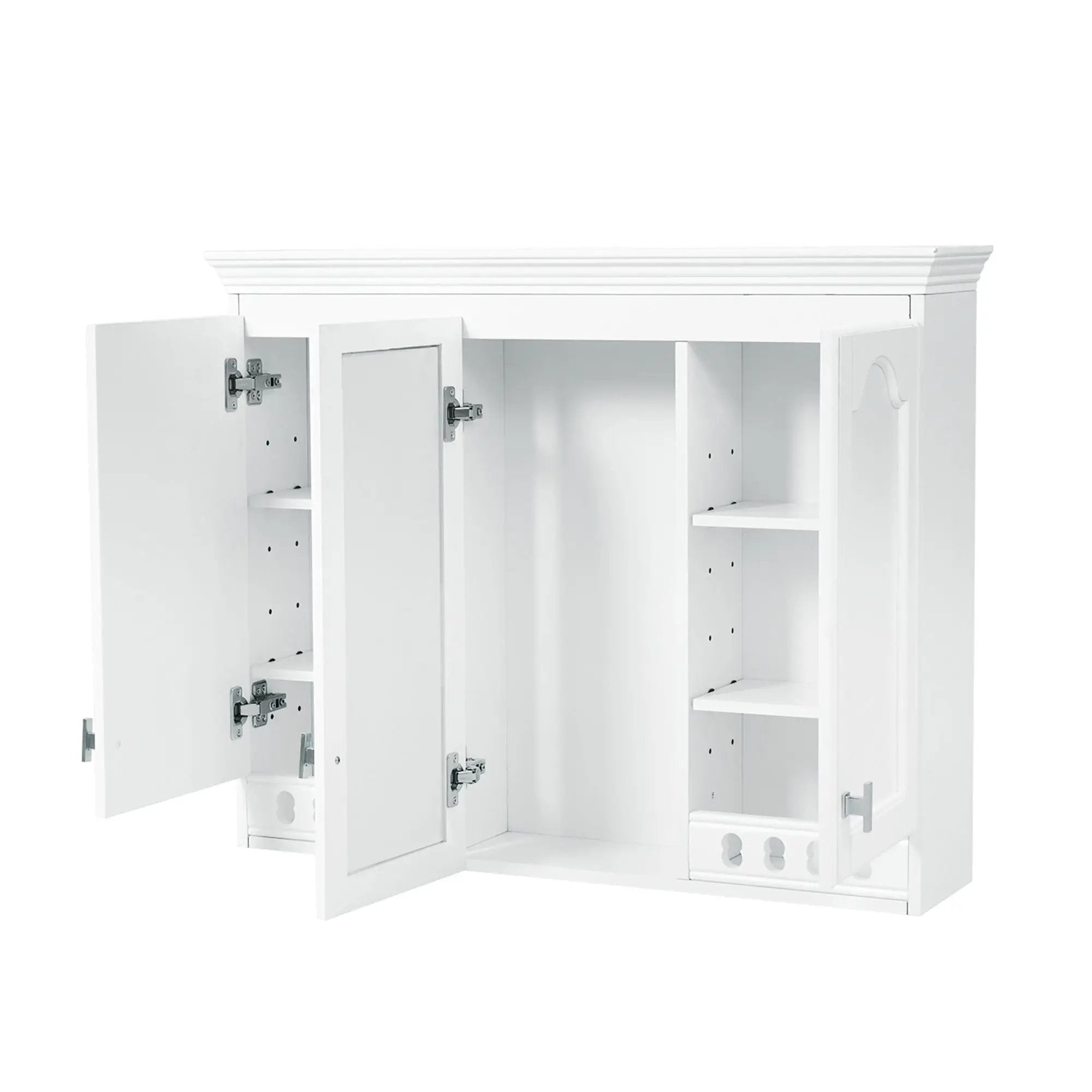 Wall Mount Mirror Cabinet With Adjustable Shelves, Soft Closing Hinges