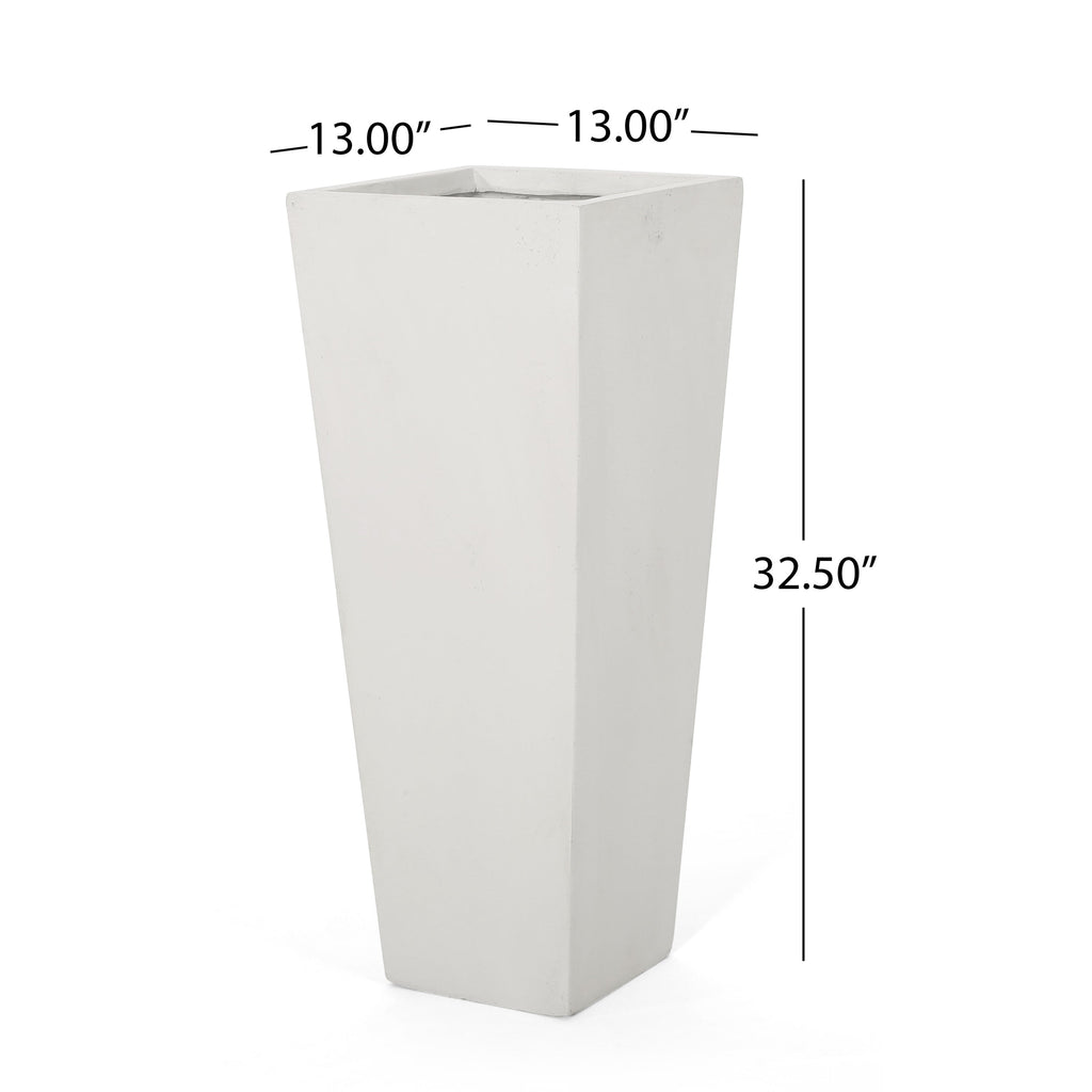 13' x 32.5' Cast Stone Planter Magnesium Oxide, Matte White