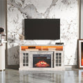 TVstand,media console,storage cabinet,entertainment center,with electronicfireplace,Install theLEDBluetooth band,using the latest infrared heating technology,electronic flame beautiful,safe color:Gray