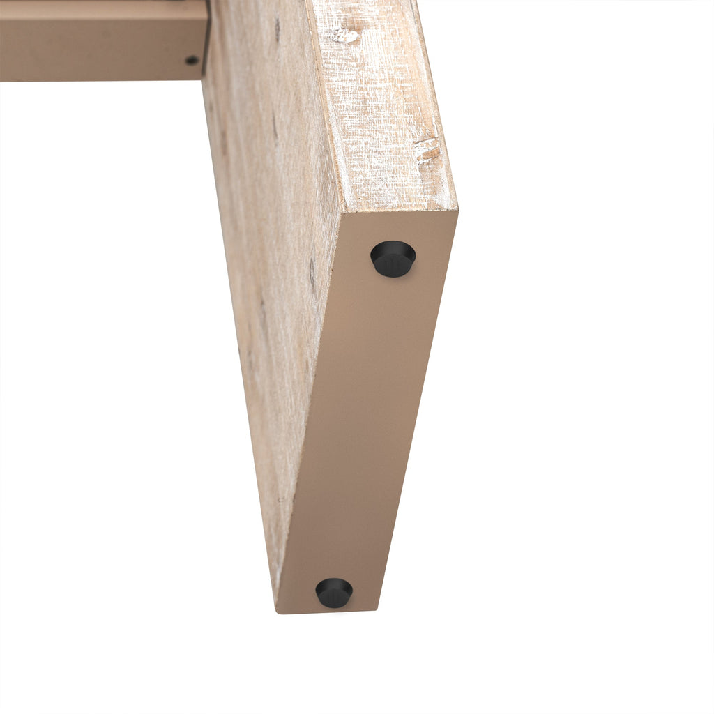 TREXM Console Table Entryway Table, Retro Curved Sofa Table with 2 Large Drawers, Narrow Console Table for Living Room Hallway Entrance, 52''×14''×31.5'', Natural Wood Wash