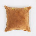 Stonewashed Cotton Velvet Throw Pillow with Decorative Handstiched Edges-19X19'