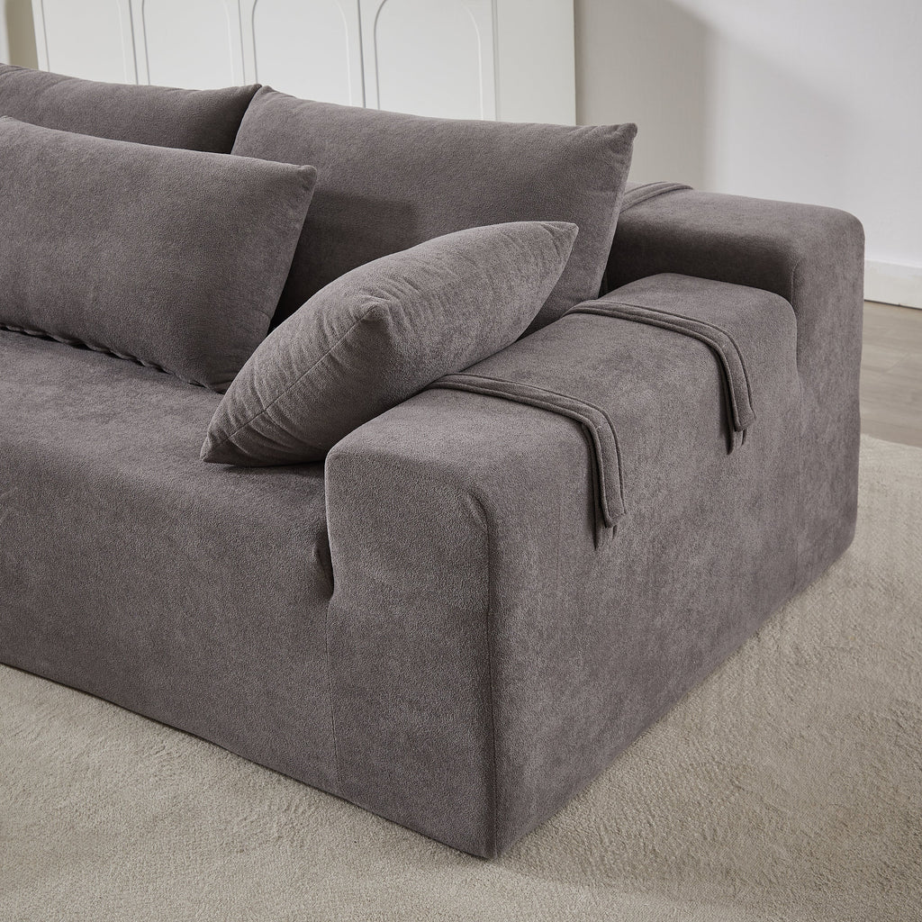 Modern Chenille Upholstered Sectional Sofa Couch Set,Modular 108' L Shaped Sectional Living Room Sofa Set With 6 Pillows,Free Combination Sofa Couch for Living Room,Bedroom(Left Chaise)