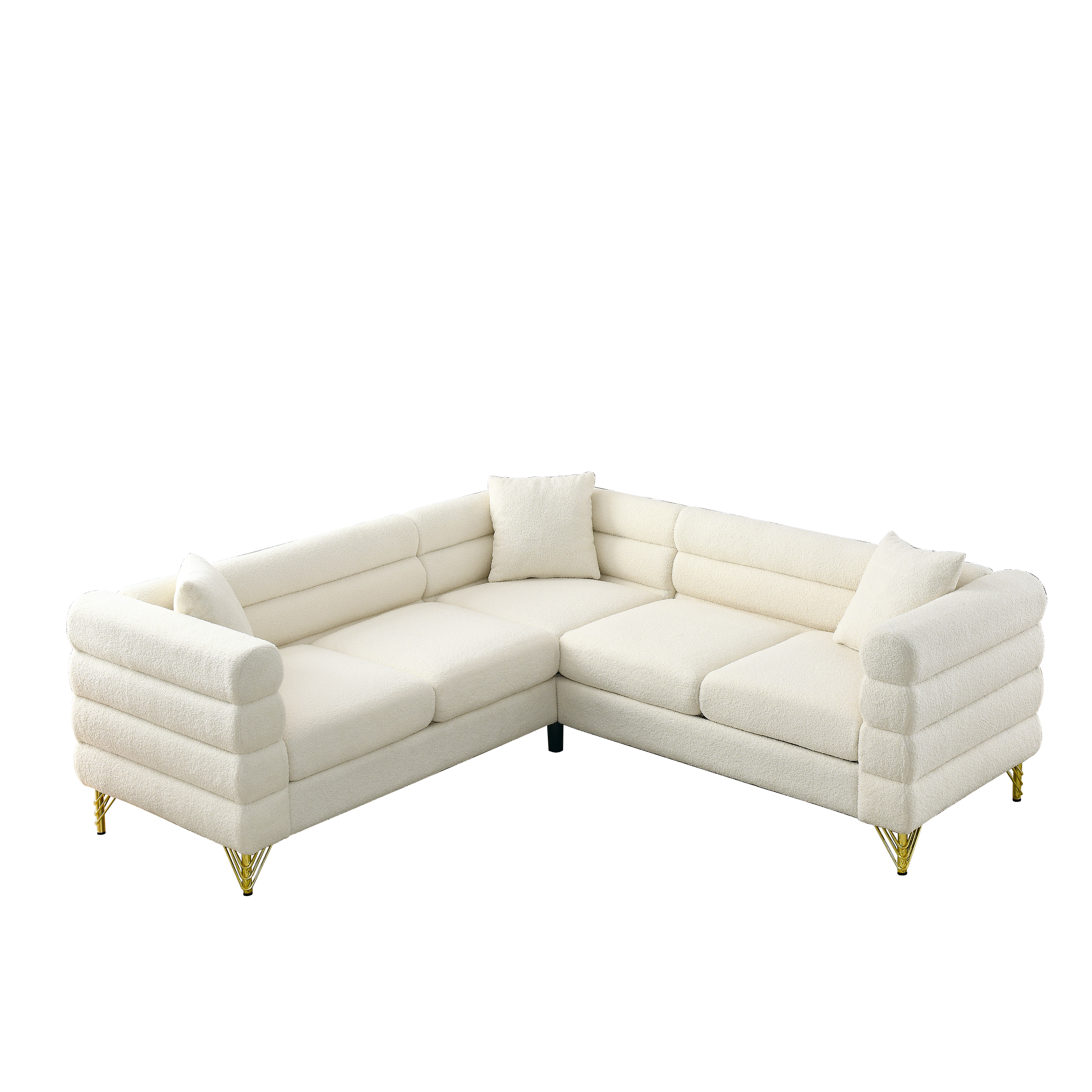 81.5-Inch Oversized Corner Sofa, L-Shaped Sectional Couch,   5-Seater Corner Sofas with 3 Cushions for Living Room, Bedroom, Apartment, Office