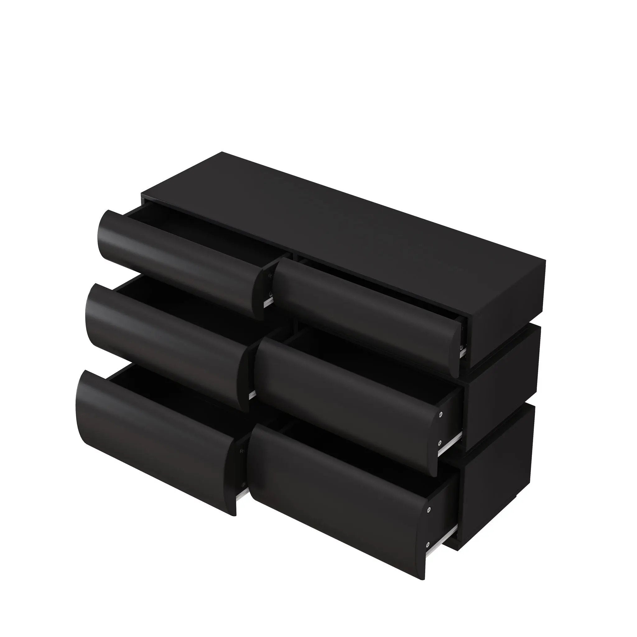 Minimalist Modern 6 Drawer Dresser, Handle Free Design With Wide Storage