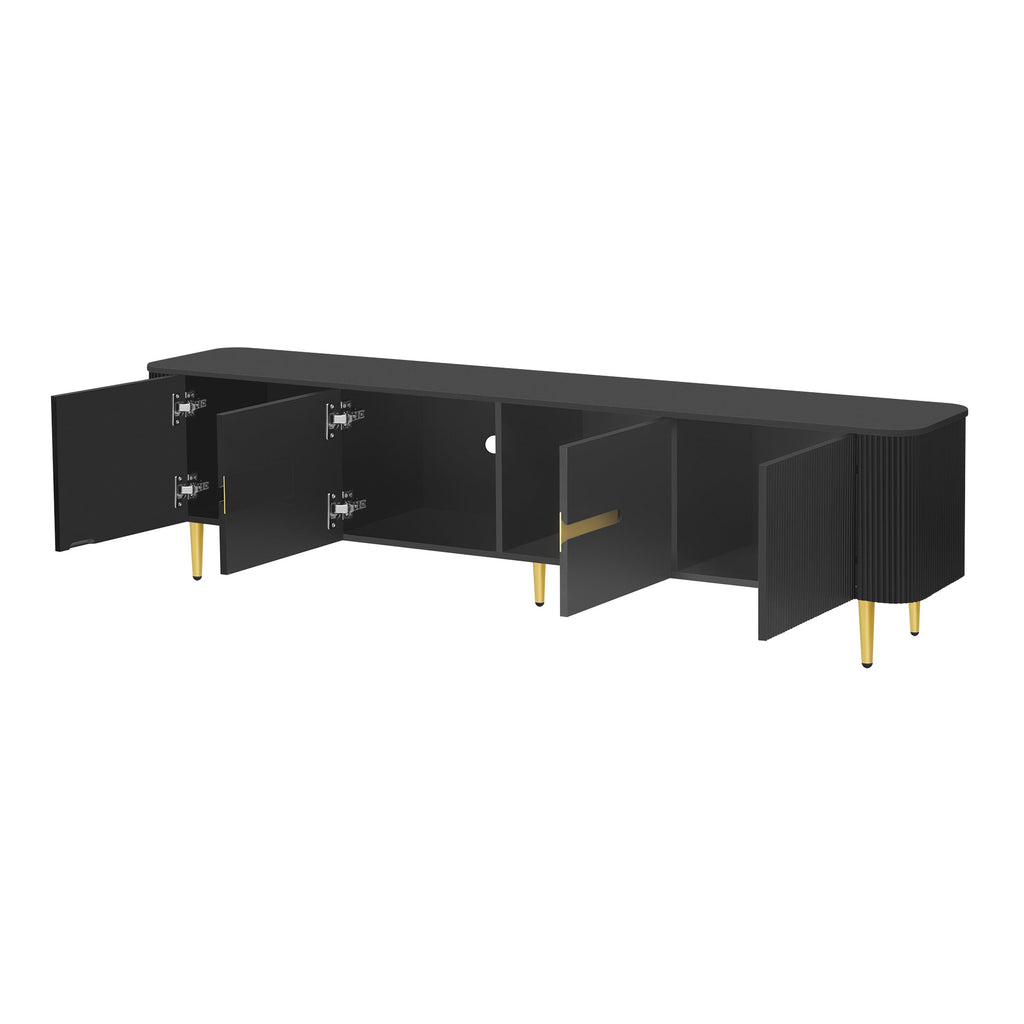 U-Can 78.7''Minimalist TV Stand for TVs up to 85 Inches, Modern Entertainment Center Media Console with 4 Spacious Cabinets for Living room(OLD SKU: SJ000125AAB)