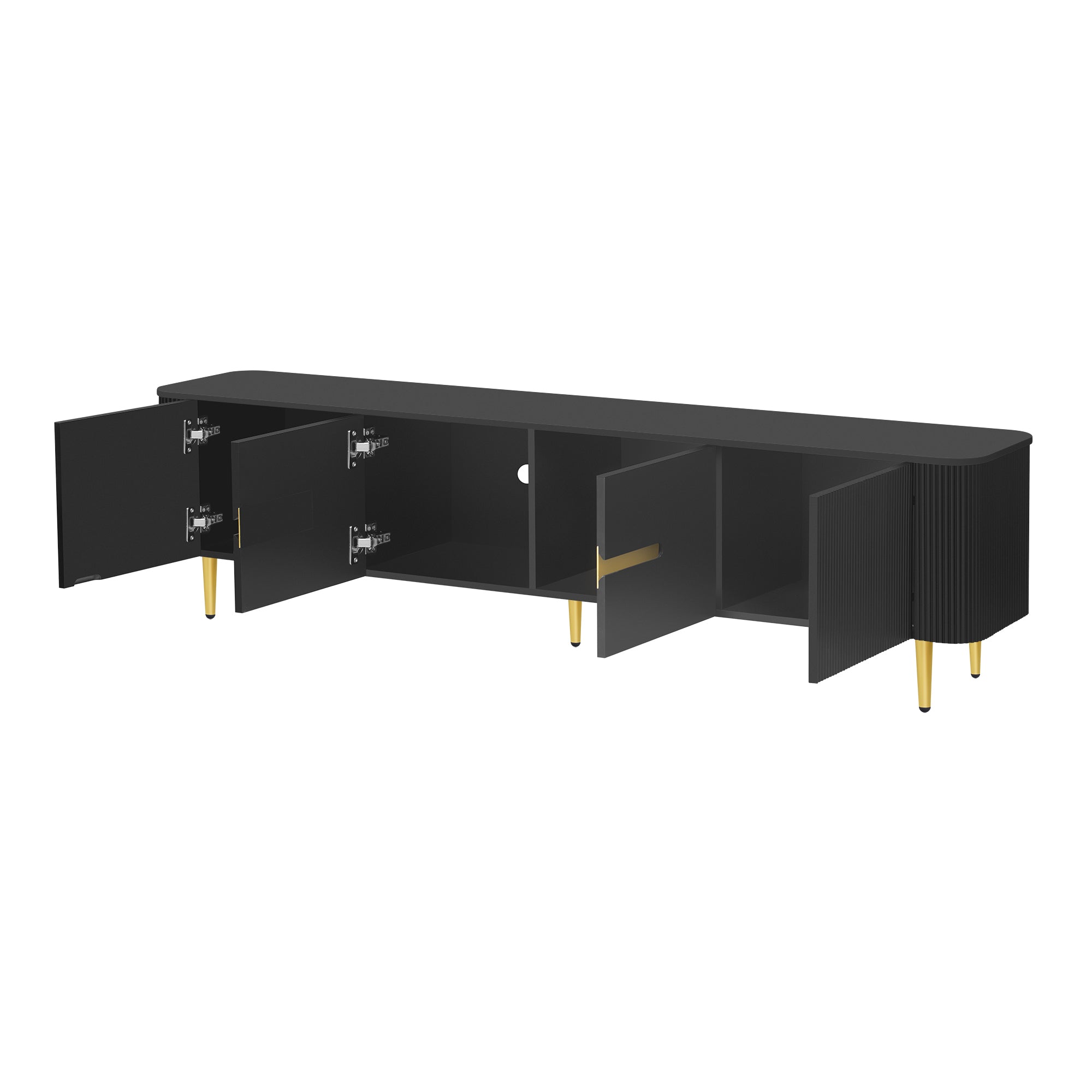 U-Can 78.7''Minimalist TV Stand for TVs up to 85 Inches, Modern Entertainment Center Media Console with 4 Spacious Cabinets for Living room(OLD SKU: SJ000125AAB)