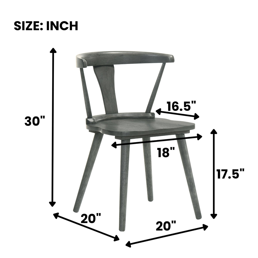[Set of 2] Rustic Farmhouse Dining Chairs, Solid Wood Side Chairs for Kitchen & Dining Room, Easy Assembly