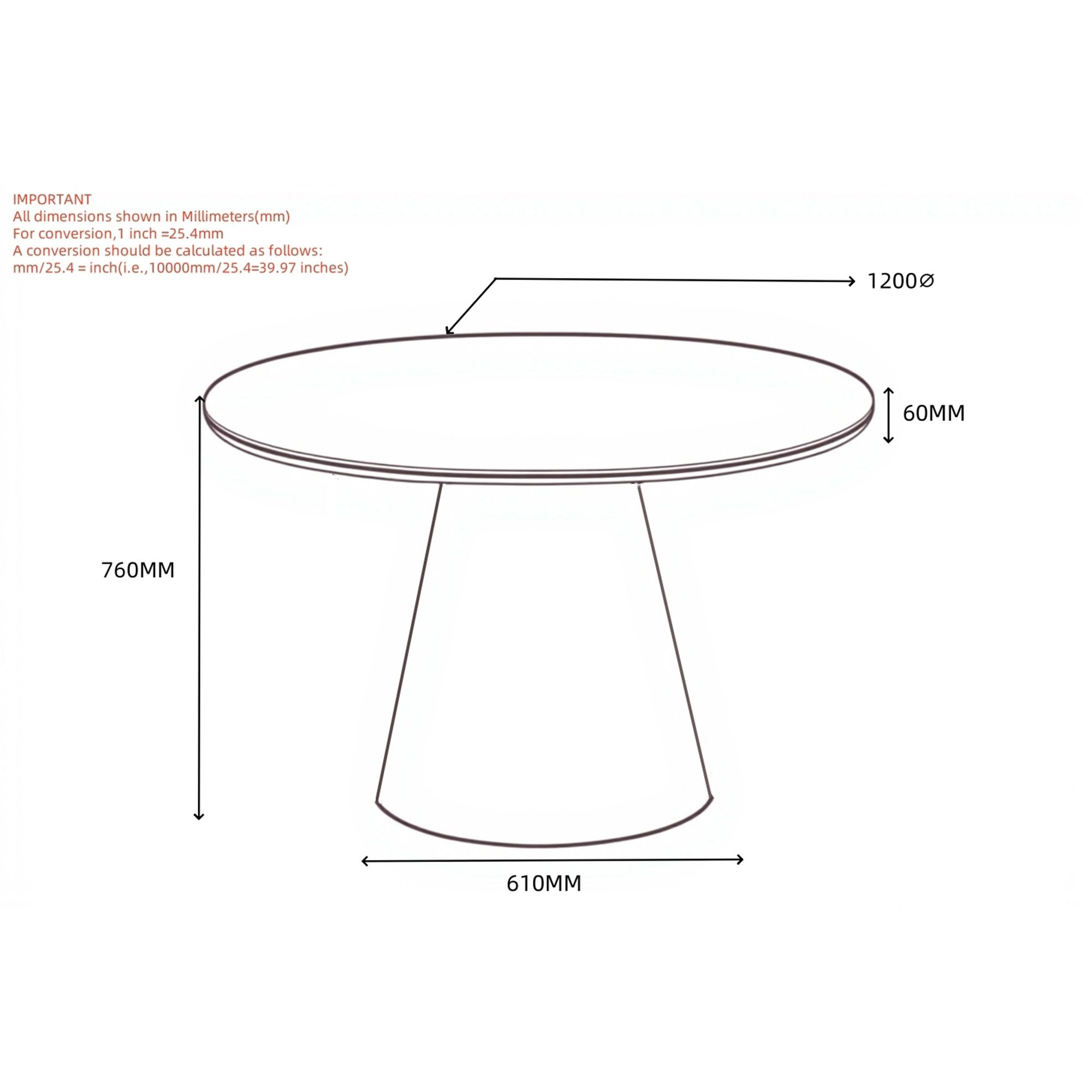 Classic Round Dining Table in White