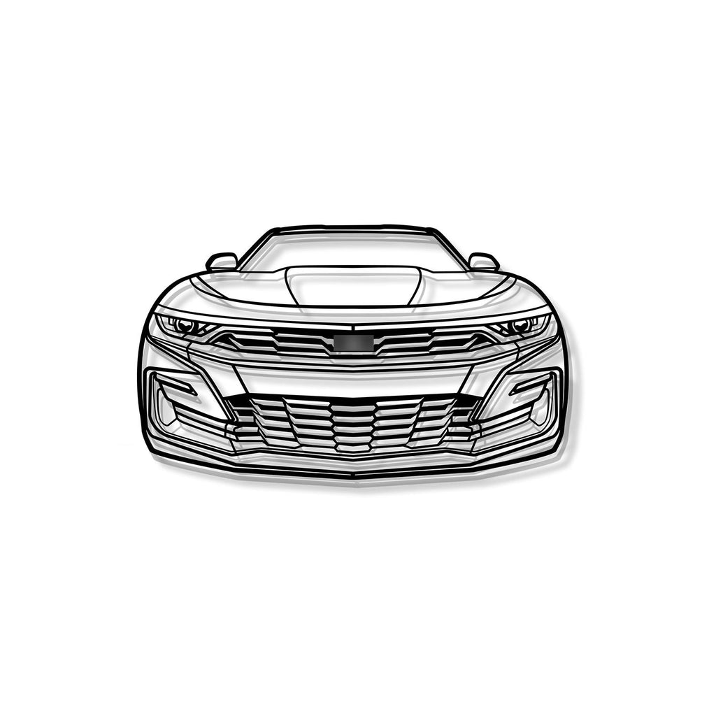2019 Camaro Front View Metal Car Wall Art - MT1336
