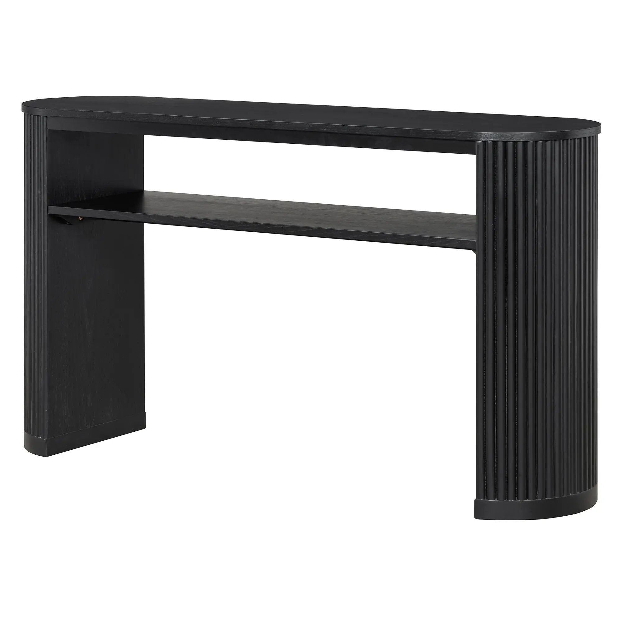 Console Table With Fluted Legs, Open Shelf