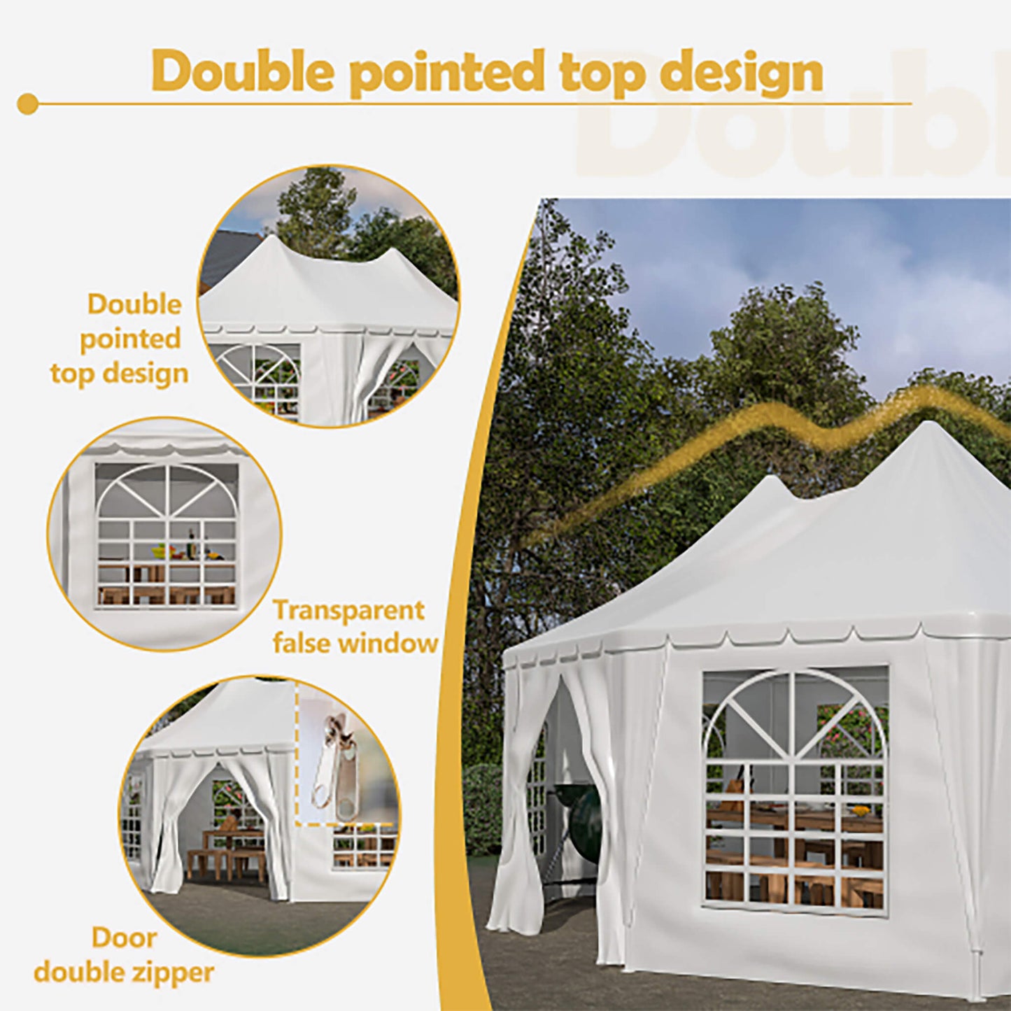 [20X15FT] Extra Large Heavy-Duty Outdoor Waterproof Party, Wedding Tent With Steel Frame (SAK07645)