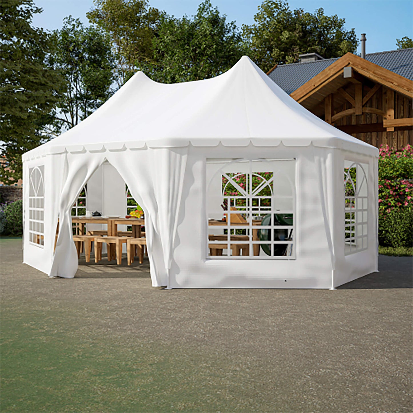 [20X15FT] Extra Large Heavy-Duty Outdoor Waterproof Party, Wedding Tent With Steel Frame (SAK07645)