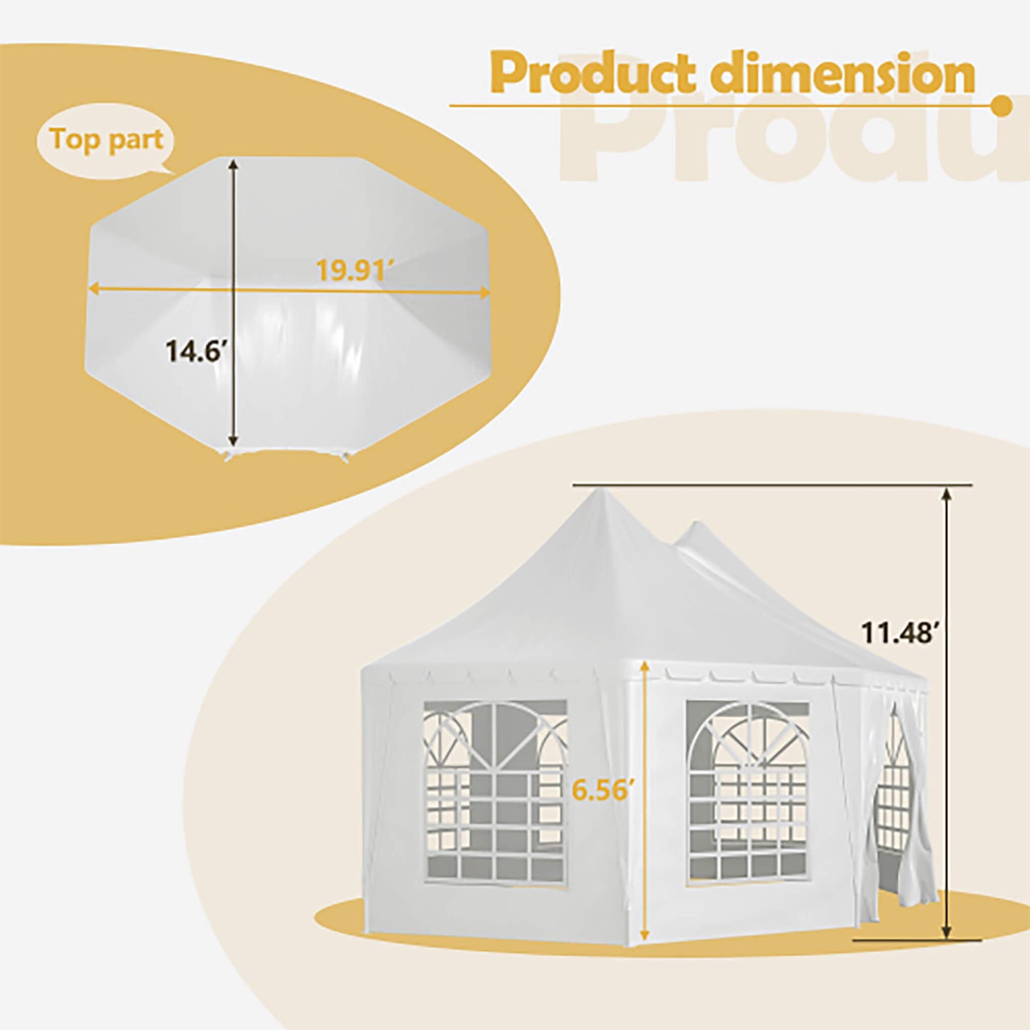 [20X15FT] Extra Large Heavy-Duty Outdoor Waterproof Party, Wedding Tent With Steel Frame (SAK07645)