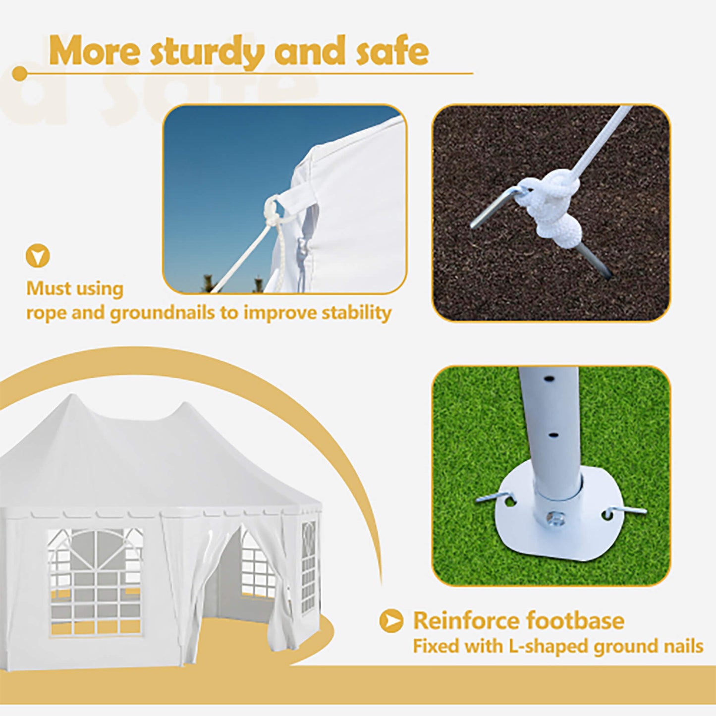 [20X15FT] Extra Large Heavy-Duty Outdoor Waterproof Party, Wedding Tent With Steel Frame (SAK07645)