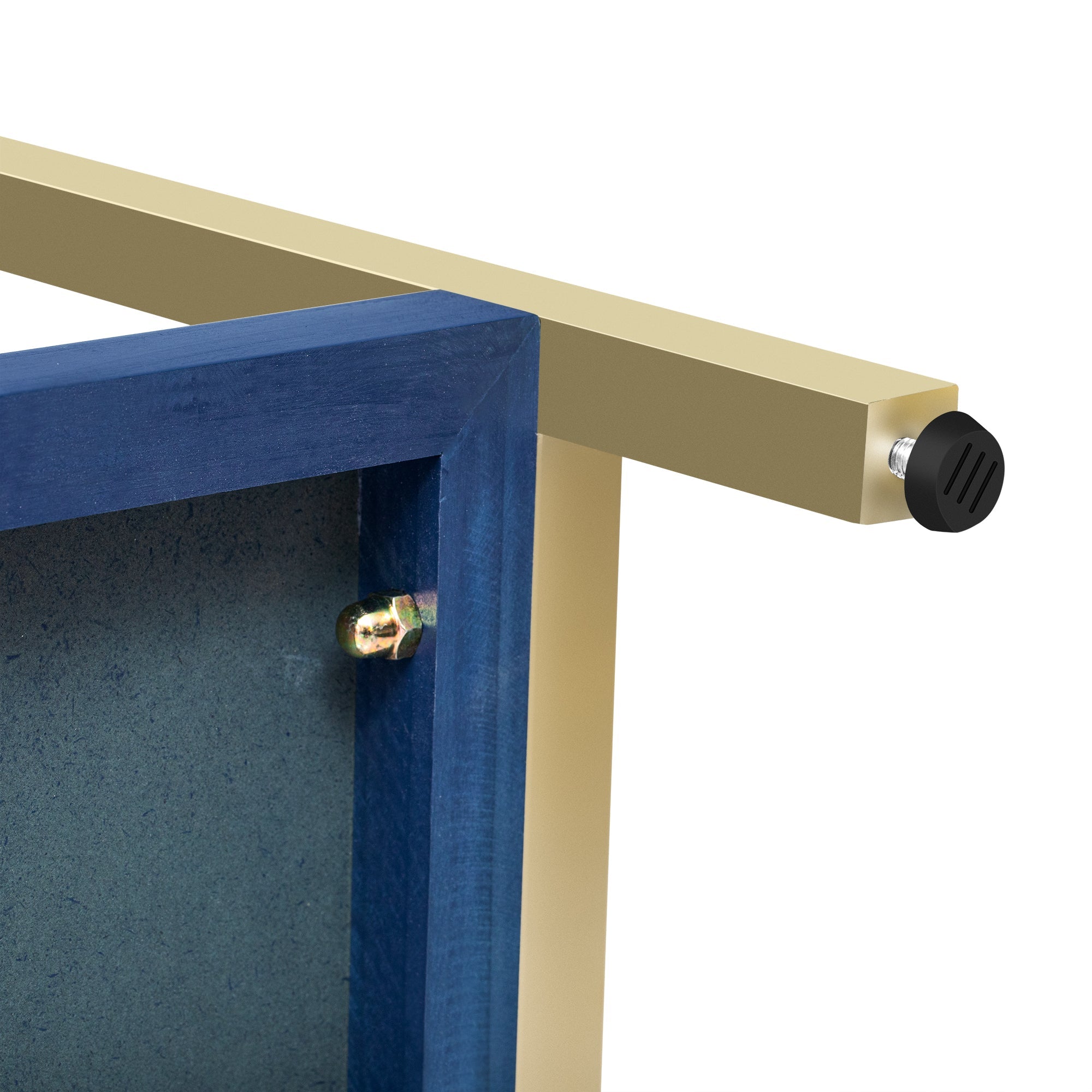 TREXM Entryway Table, Console Table with Two Drawers, Retro Hallway Table with Striking Geometric Design for Entryway and Living Room (Navy)