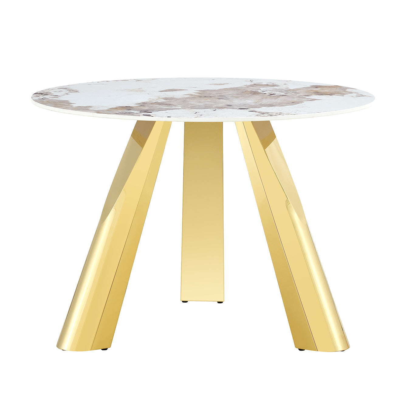 42' Luxury Sintered Stone Table: 0.45' Durable Top + 6' Steel Legs, 350lb Capacity, Stain/Heat-Resistant White/Gray Veined Surface - Modern Minimalist Design
