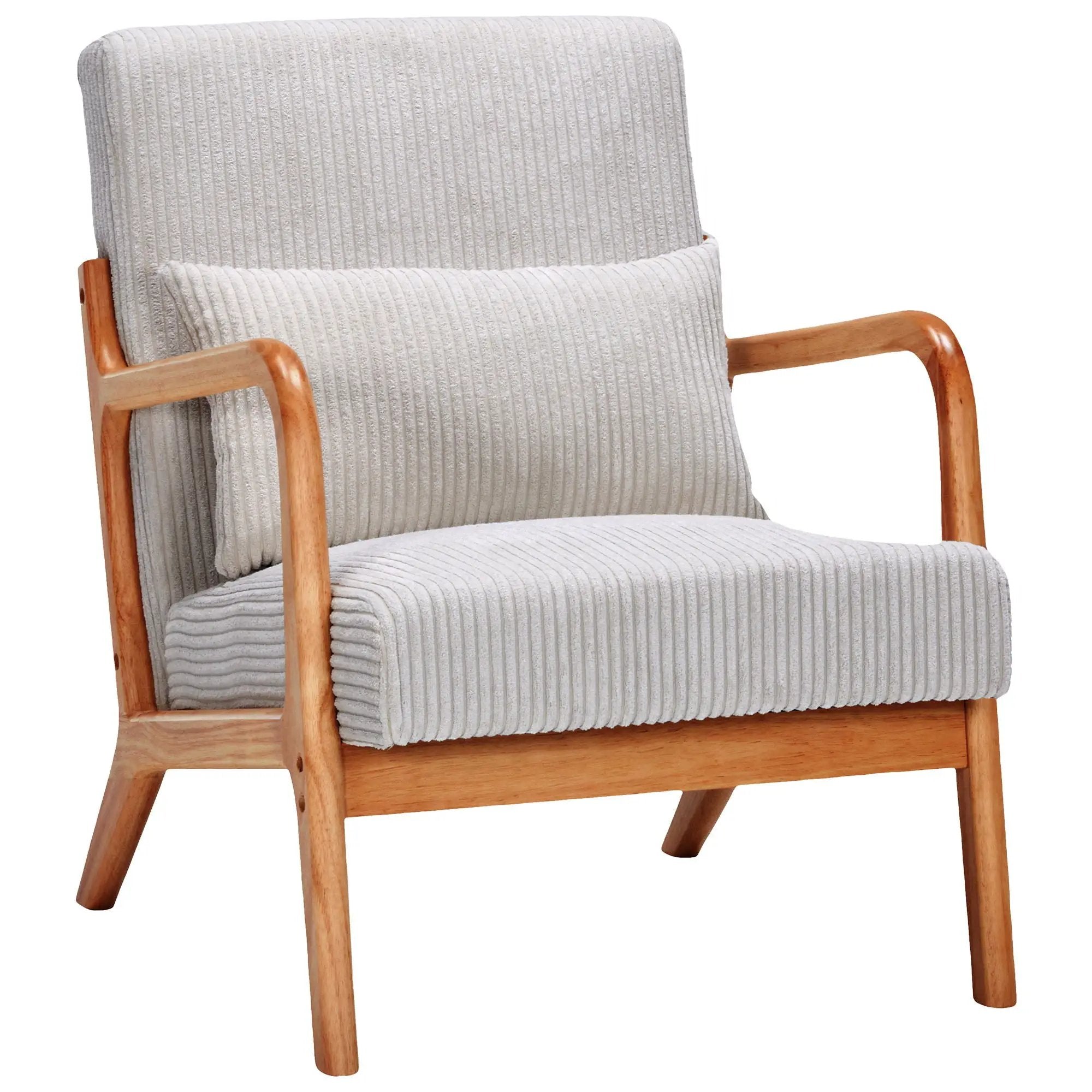 Accent Arm Chair With Pillow Upholstered