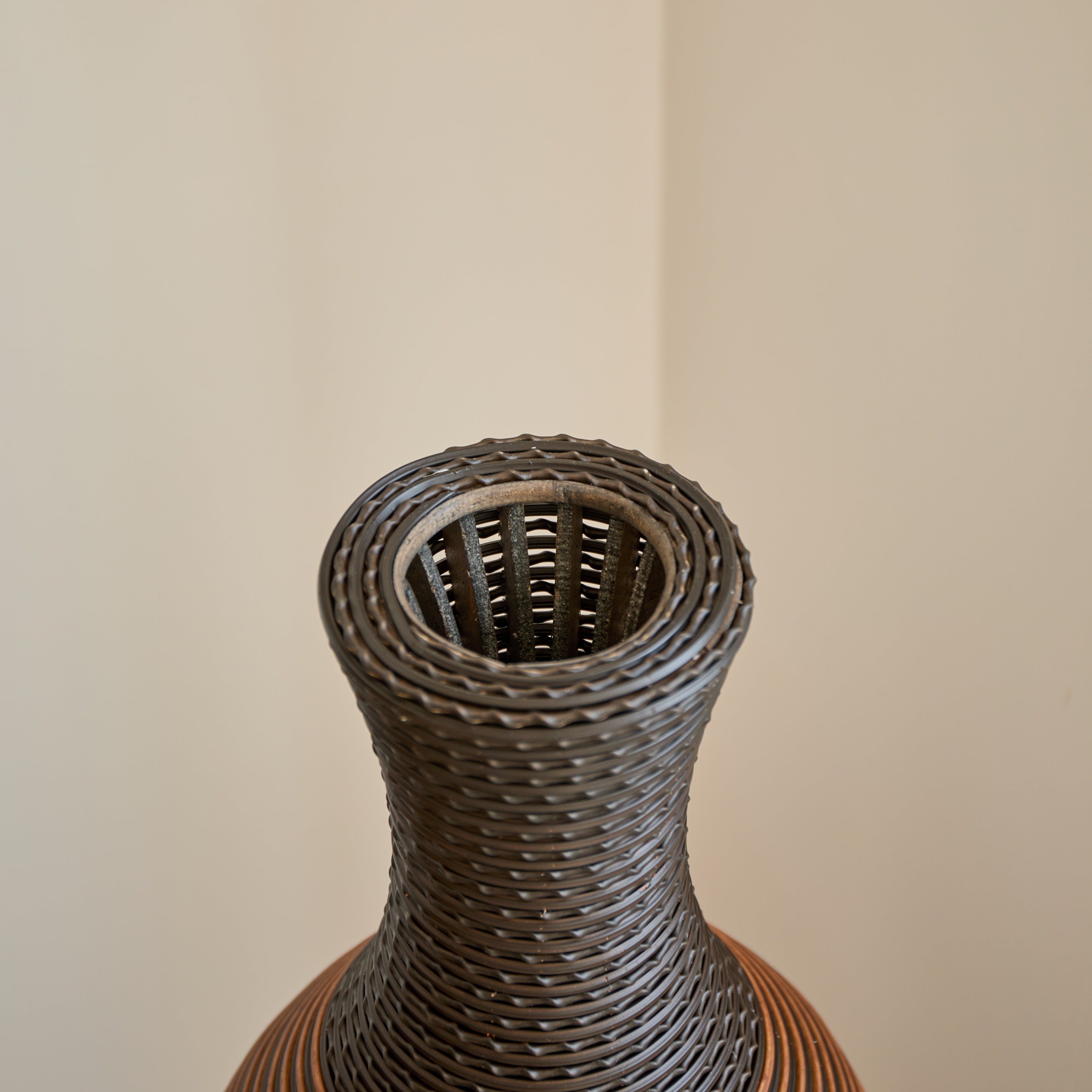 39' Tall Standing Designer Floor Vases with Elegant Two-Tone Dark Brown Finishes - Ideal for Decorating Living Rooms, Bedrooms, Entryways Perfect for Decorating Your Home