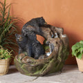 22" Weather Resistant Outdoor Floor Fountain With LED Lights (SAK77651)