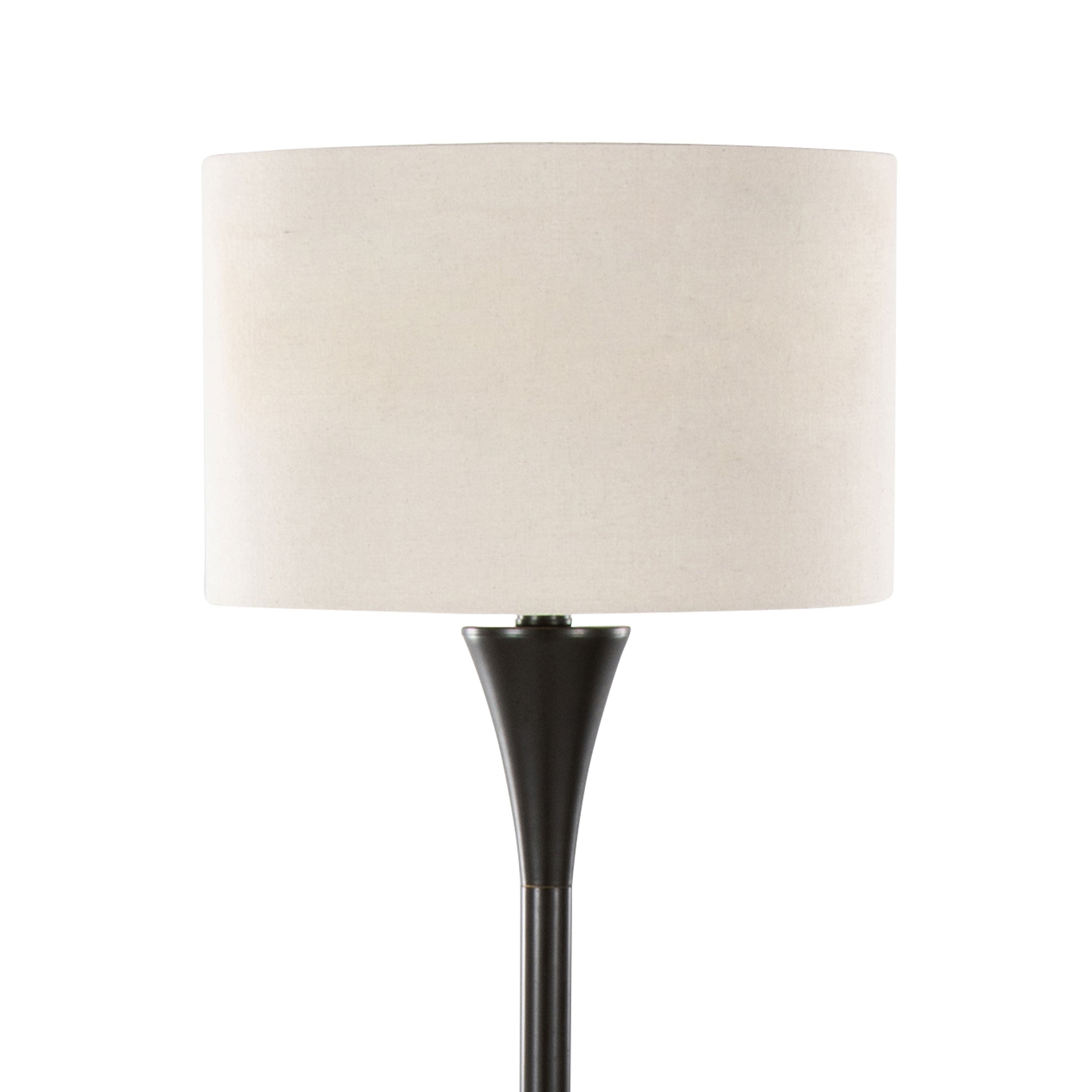 Lenuxe 65' Contemporary Metal Floor Lamp in Oil Rubbed Bronze with Natural Linen Shade from Grandview Gallery by LumiSource