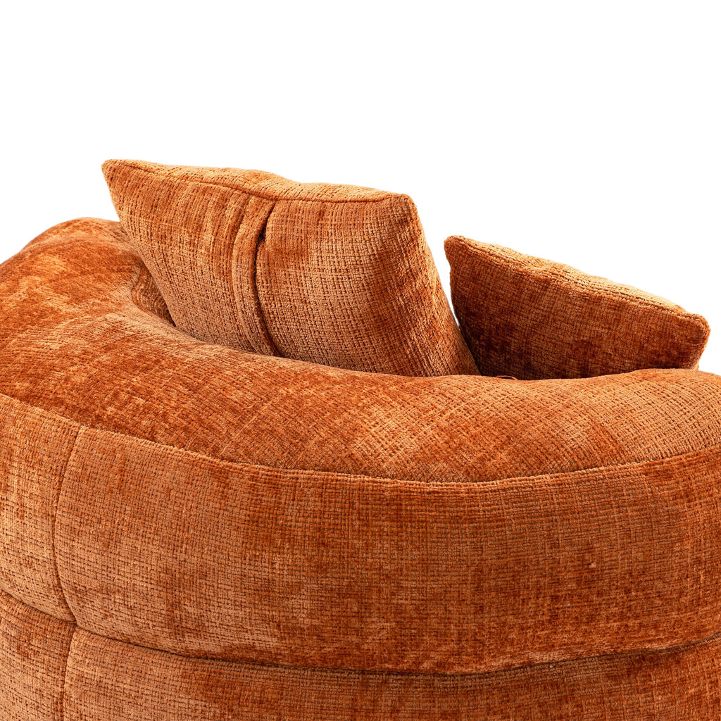 Lazy Sofa Durable Comfort Lounger High Back Bean Bag Chair for Adults and Kids, Indoor & Outdoor, Orange Chenille