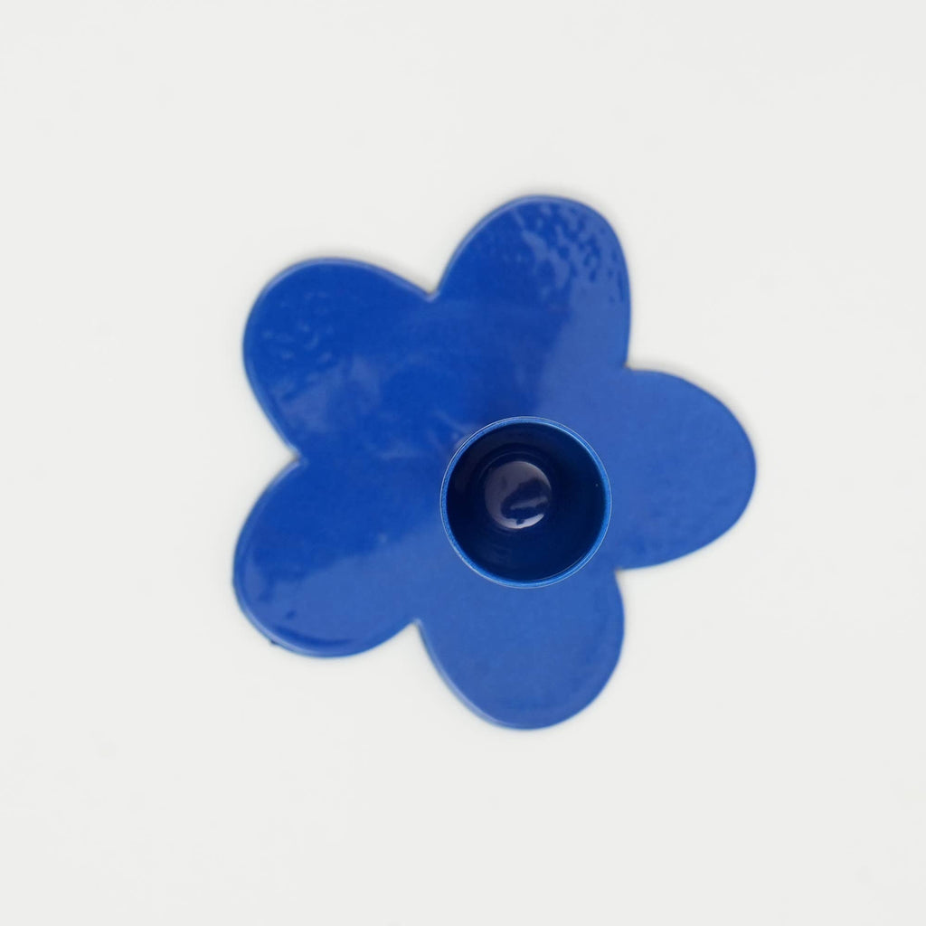 Home Décor Floral Fusion Blue Candle Holder - Stylish 4x8.75 Inch Decorative Candle Holder for Living Room & Home Accents