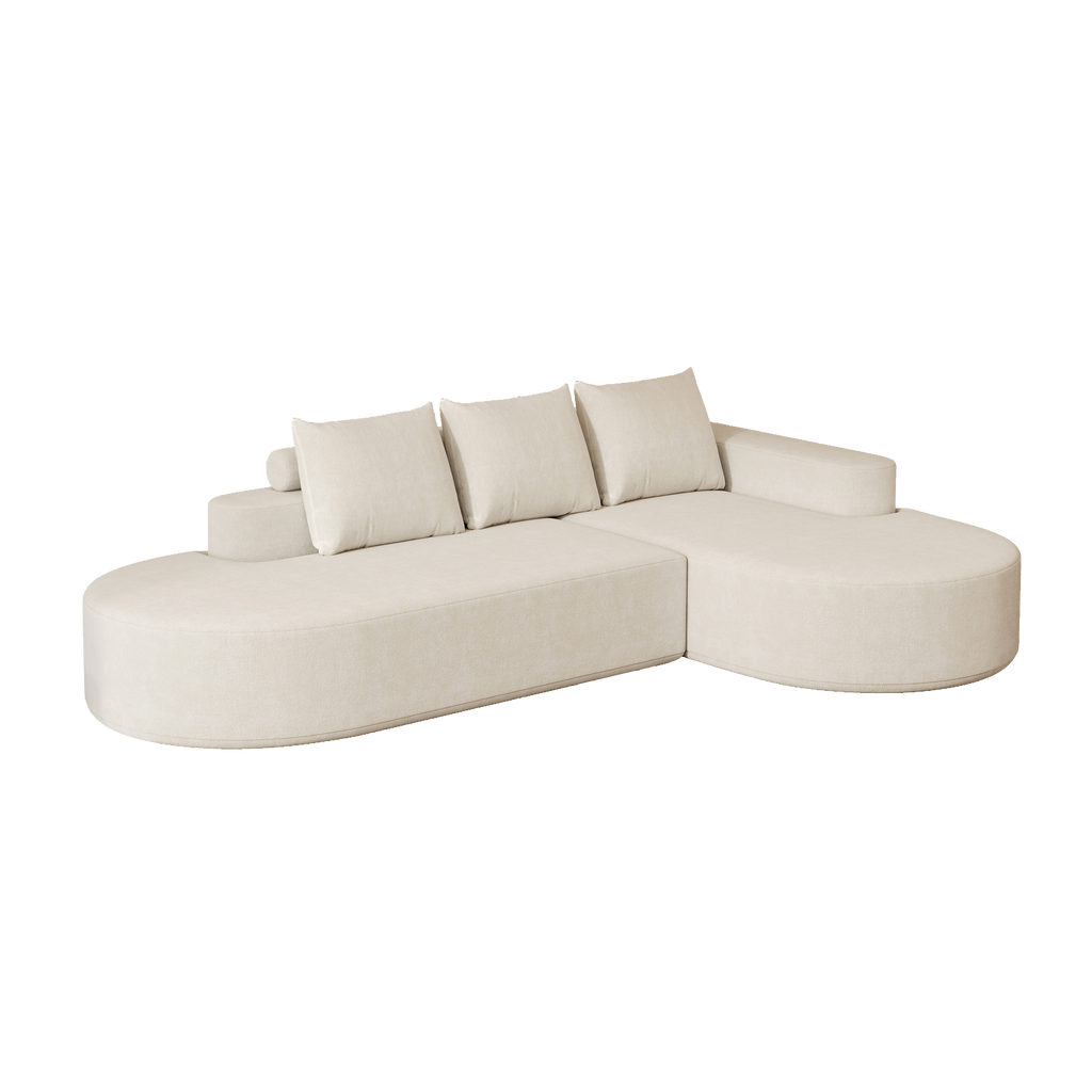 Modern Curved sofa ,Chenille Upholstered Sectional Sofa Couch Set,Modular 108.5' L Shaped Sectional Living Room Sofa Set With 3 Pillows,Free Combination Sofa Couch for Living Room,Bedroom