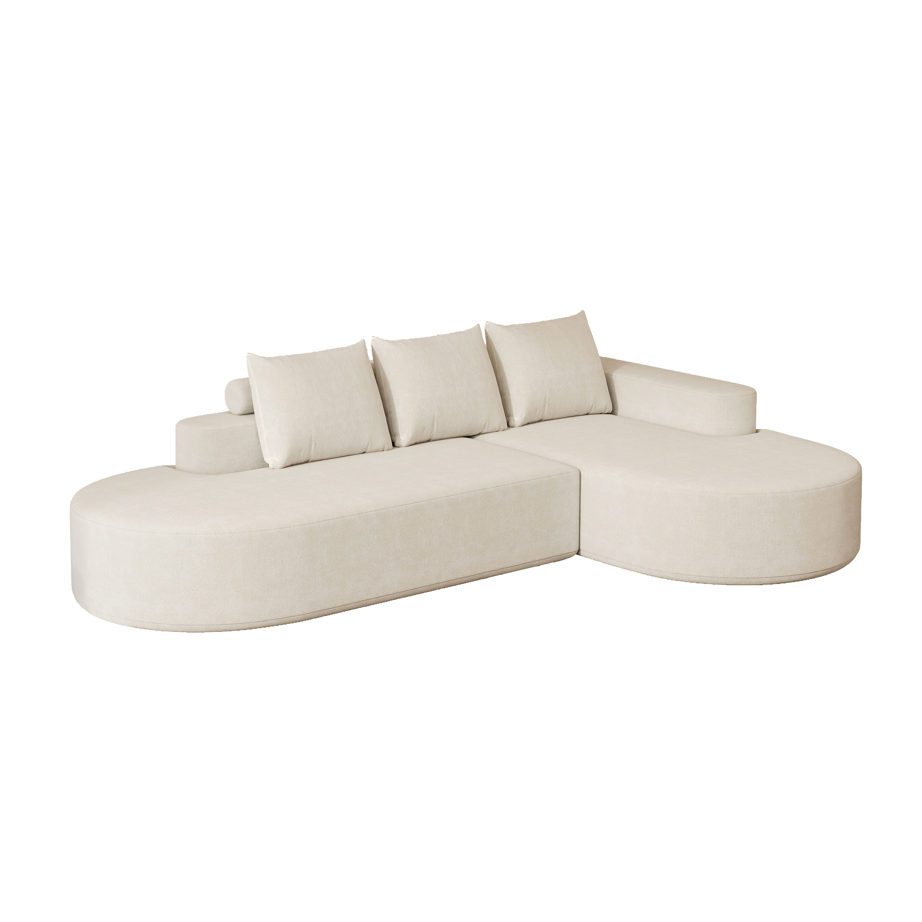 Modern Curved sofa ,Chenille Upholstered Sectional Sofa Couch Set,Modular 108.5' L Shaped Sectional Living Room Sofa Set With 3 Pillows,Free Combination Sofa Couch for Living Room,Bedroom