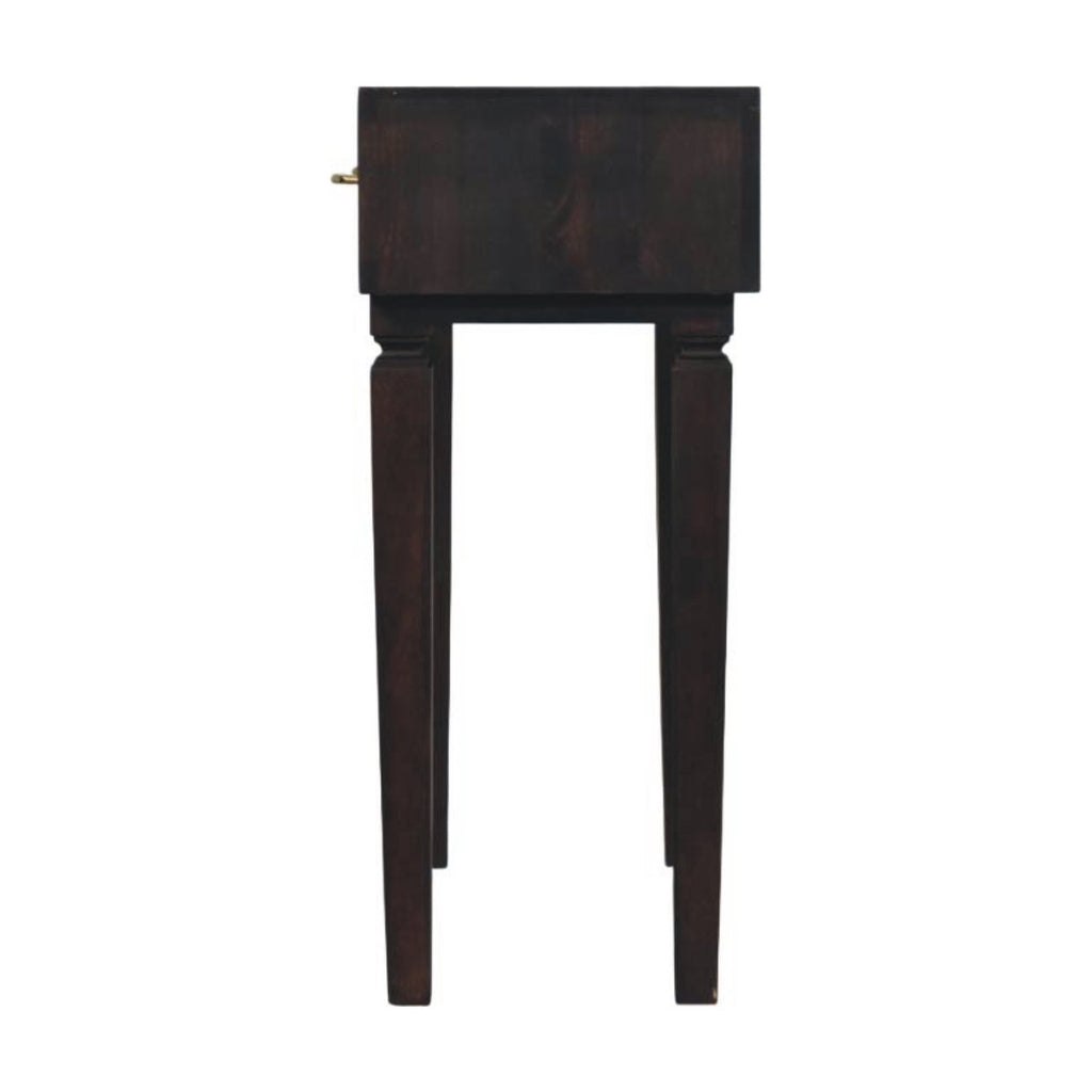 Solid Wood Arno Console Table,Black,2-Drawers