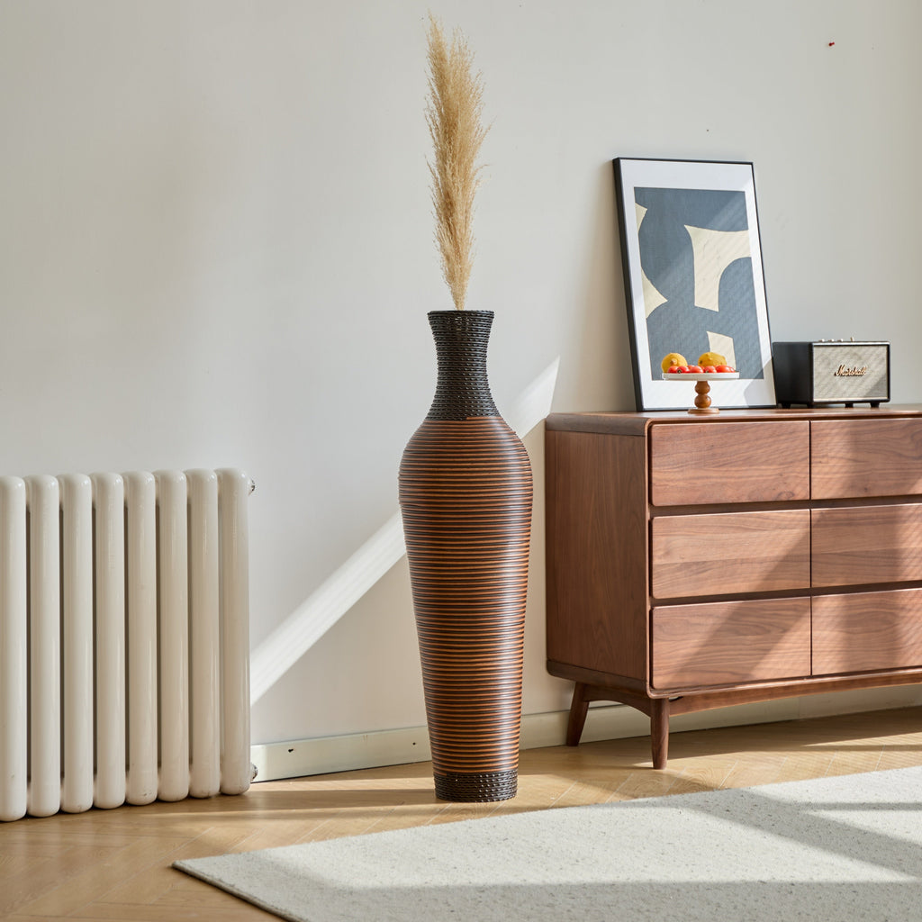 39' Tall Standing Designer Floor Vases with Elegant Two-Tone Dark Brown Finishes - Ideal for Decorating Living Rooms, Bedrooms, Entryways Perfect for Decorating Your Home