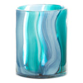 SMALL BLUE CYLINDER GLASS VASE