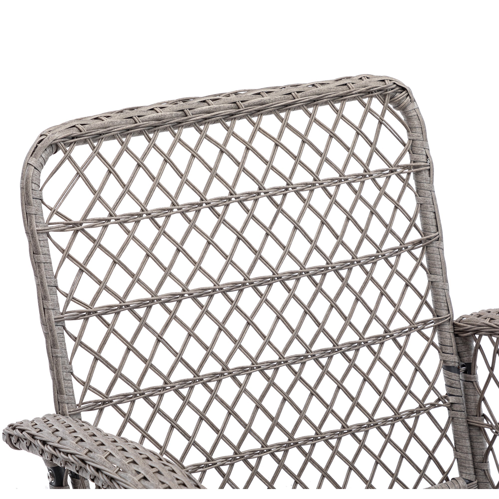 3 Pieces Outdoor Swivel Rocker Patio Chairs, 360 Degree Rocking Patio Conversation Set with Thickened Cushions and Glass Coffee Table for Backyard, Khaki