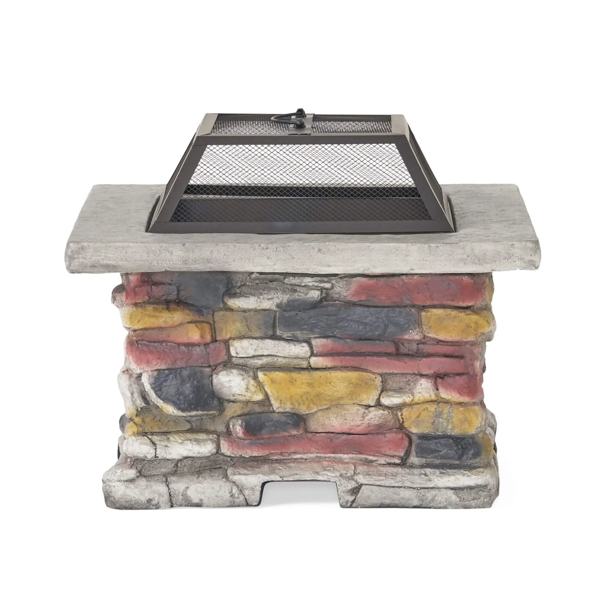 28" Premium Outdoor Wood Burning Magnesium Oxide Fire Pit With Lid (SAK75214)