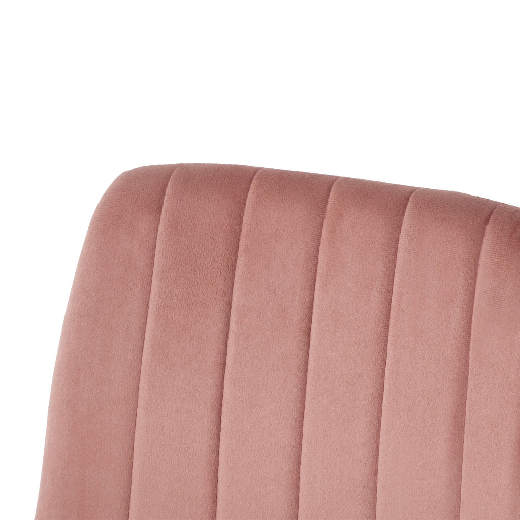 Indoor pink velvet dining chair, modern kitchen dining chair with backrest, upholstered side chair with hot transfer metal legs, Family Kitchen Dining Room and living room (set of 2)