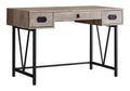 Computer Desk, Home Office, Laptop, Storage Drawers, 48'l, Work, Beige Laminate, Black Metal, Transitional
