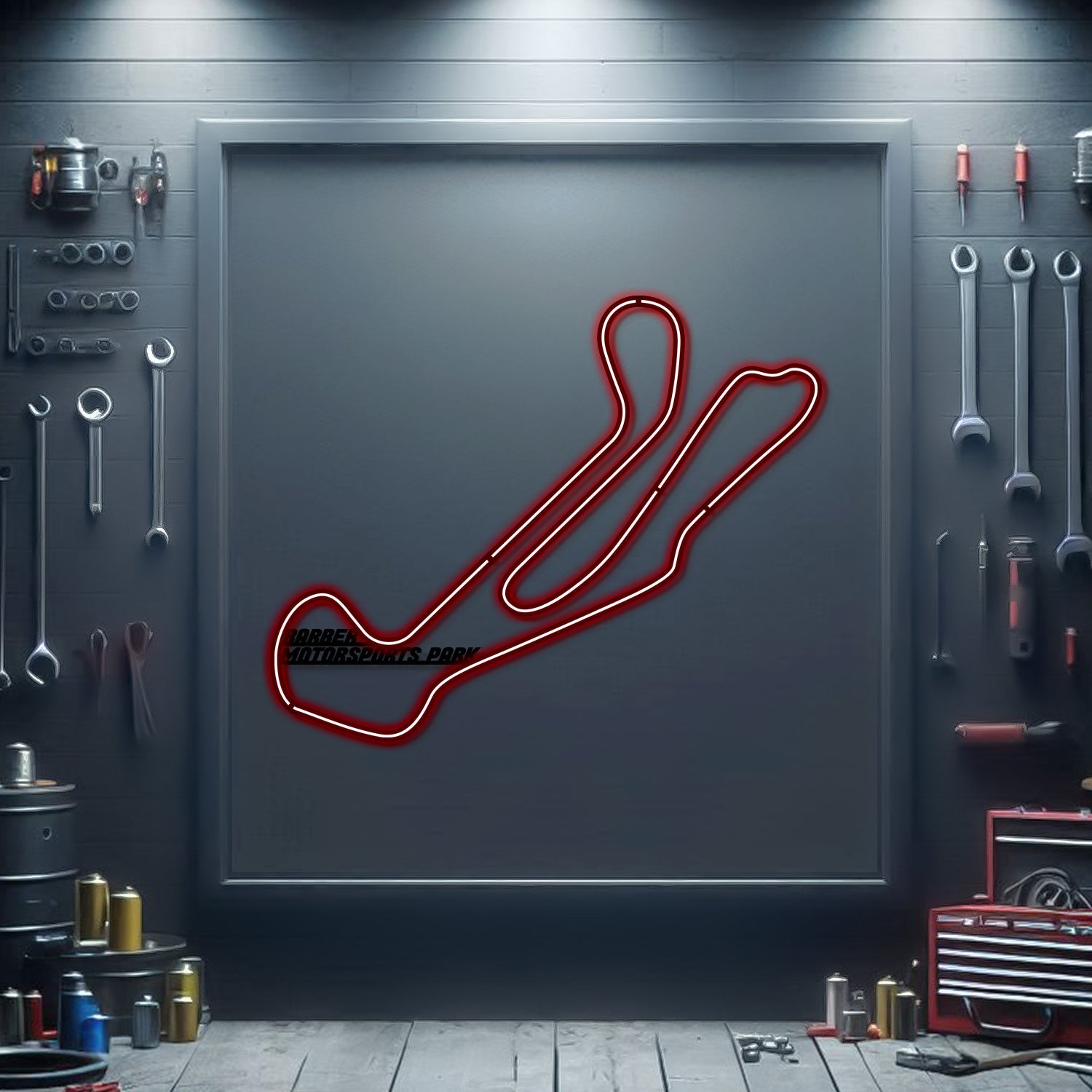Barber Motosports Park Metal Neon Race Track  - MTN0119