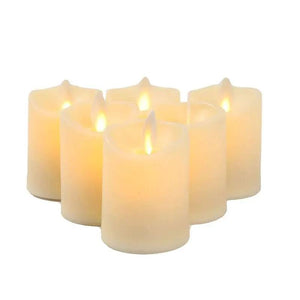 LED candle set of 6, ivory color, battery-powered, 2x2.8 inches