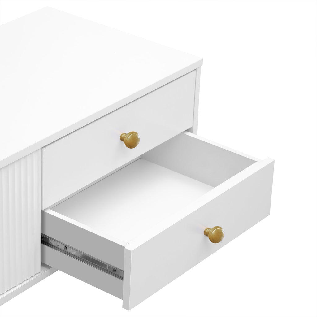 U-Can TV Stand for 65+ Inch TV, Entertainment Center TV Media Console Table, Modern TV Stand with Storage, TV Console Cabinet Furniture for Living Room(OLD SKU: WF530740AAK)